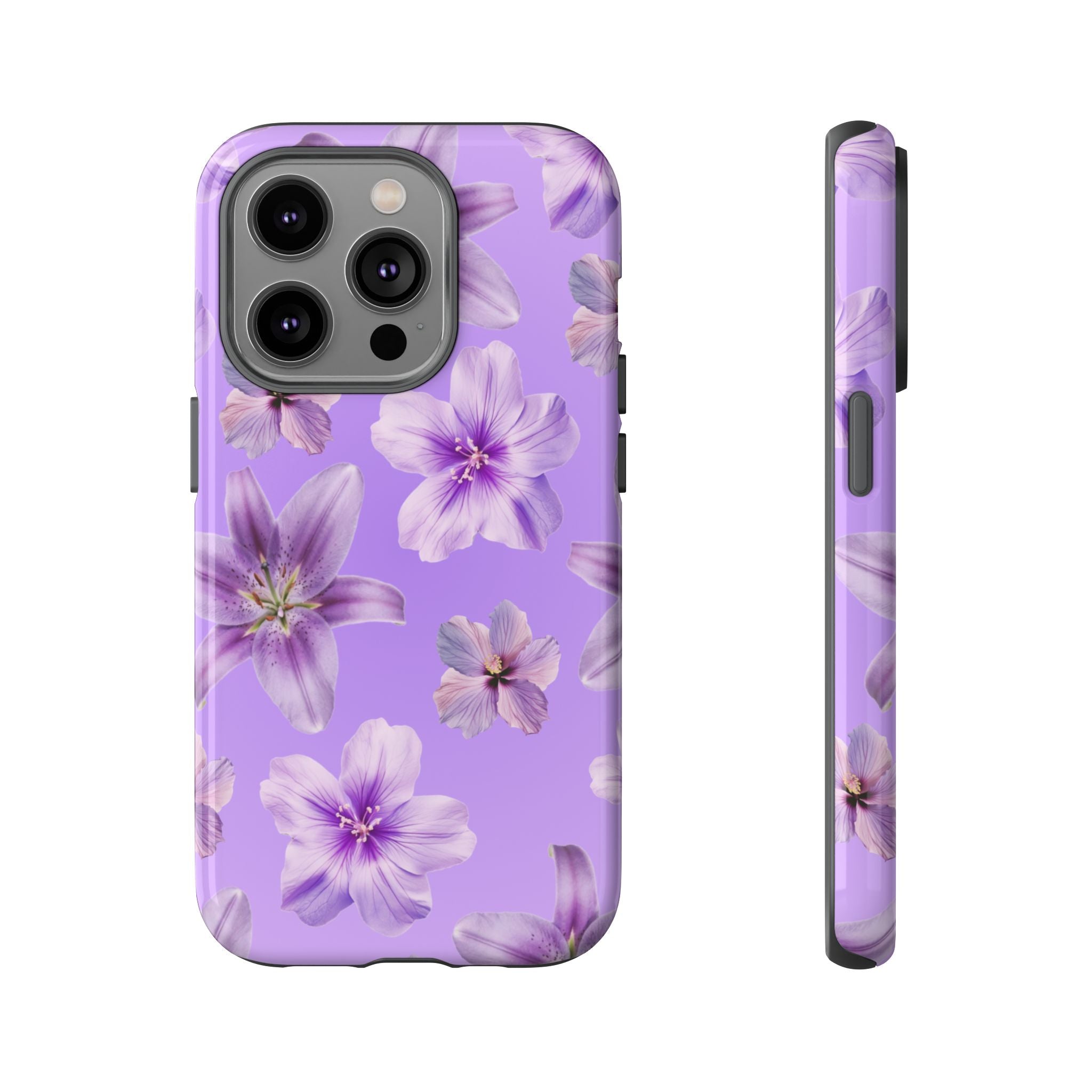 Floral Lavender Tough Phone Case – Purple Blossom Protective Cover