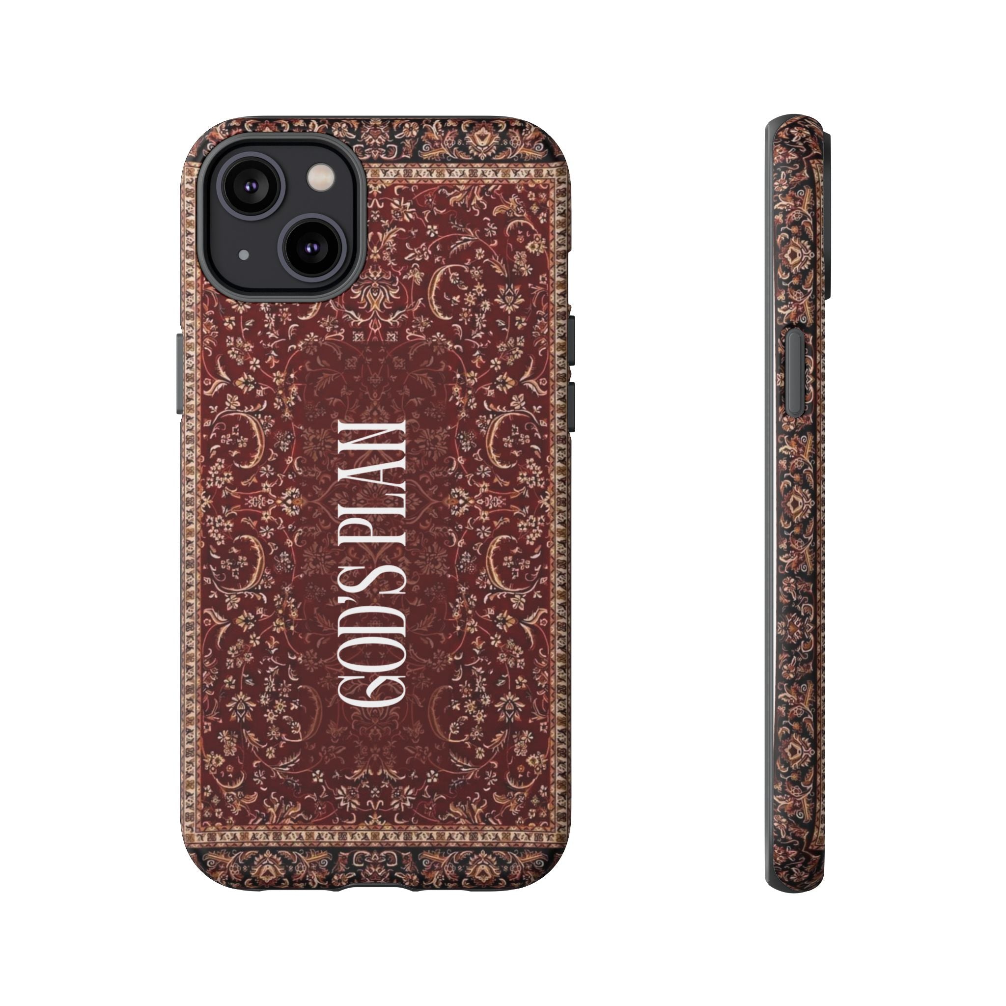 God's Plan — Vintage Tapestry Christian Tough Phone Case | Boho Faith Cover