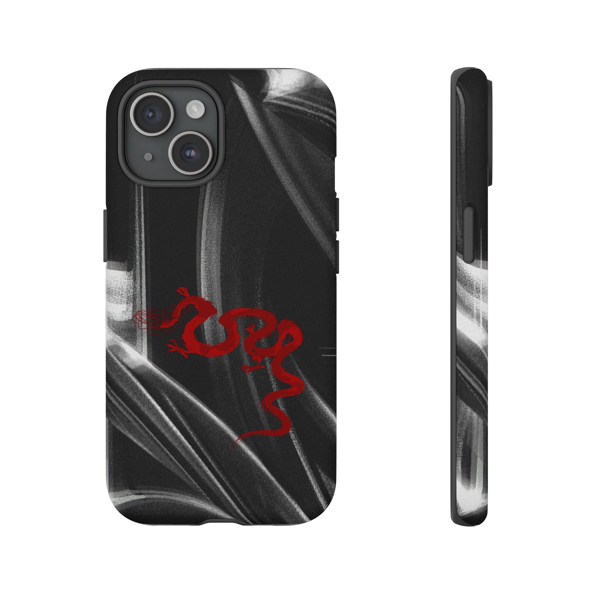 Phone Case — Black Abstract Smoke Design