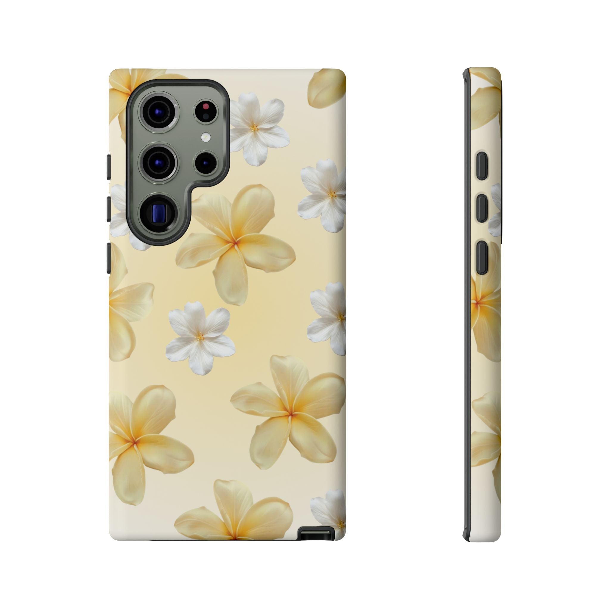 Plumeria Floral Tough Phone Case — Yellow Tropical Protection