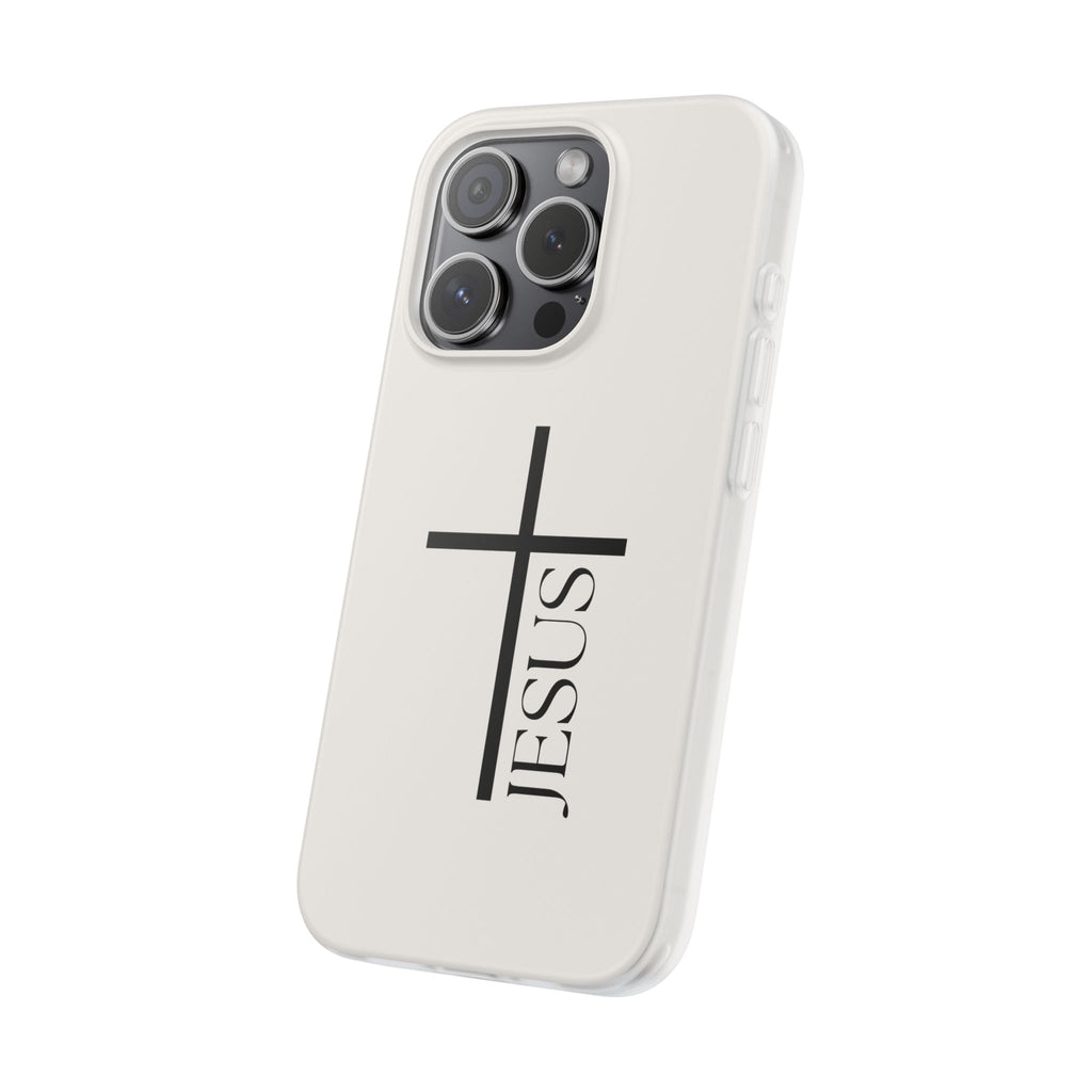 Christian Cross Phone Case - JESUS Vertical Minimalist iPhone Cover