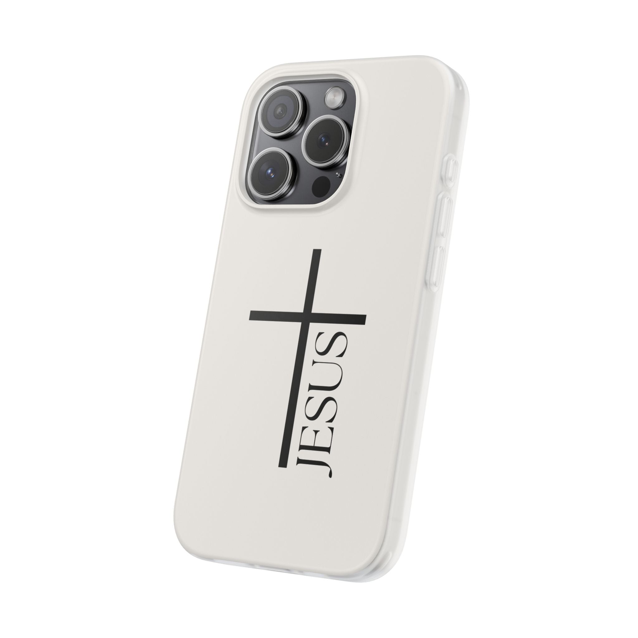 Christian Cross Phone Case - JESUS Vertical Minimalist iPhone Cover