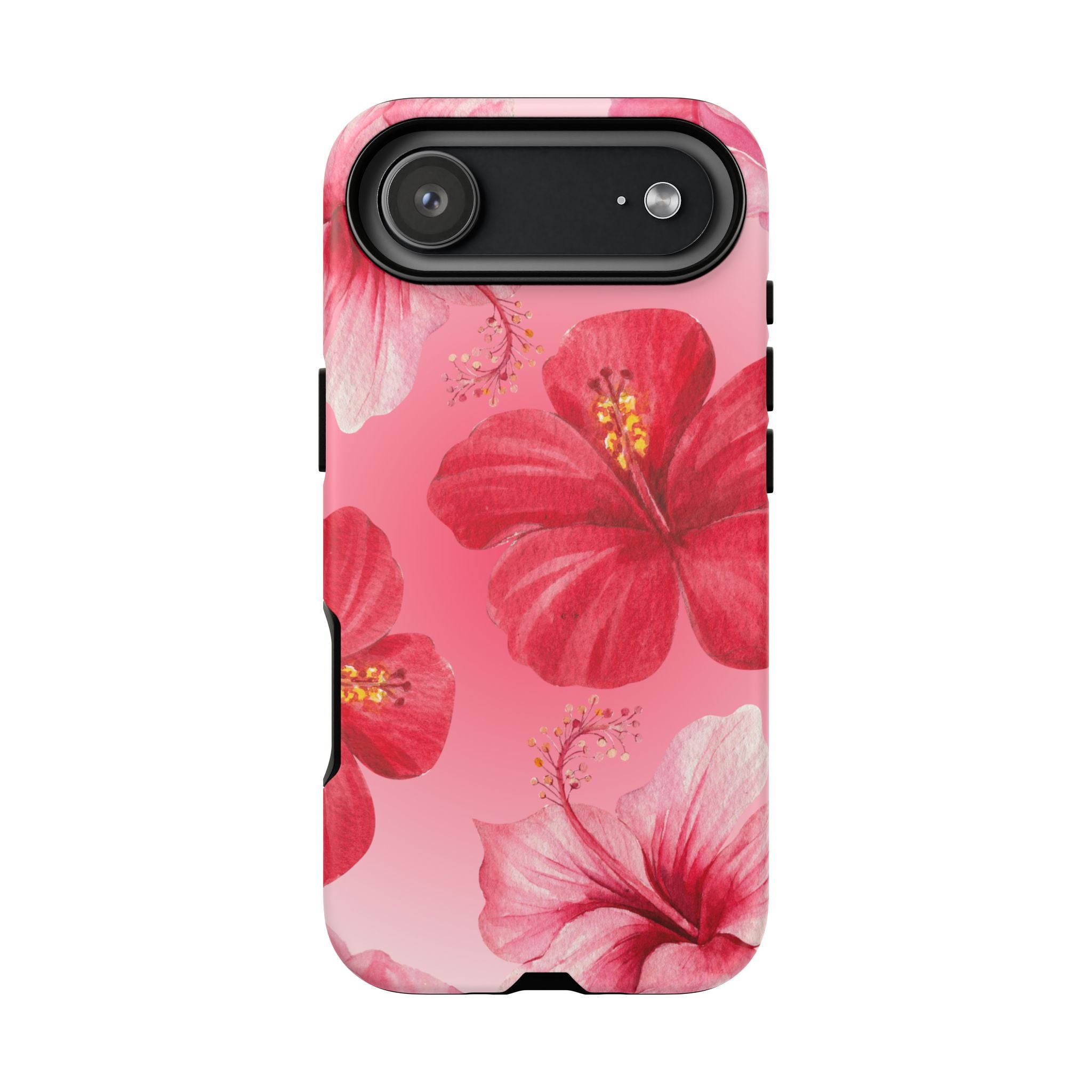 Hibiscus Pink Tough Phone Case — Floral Tropical Protective Cover
