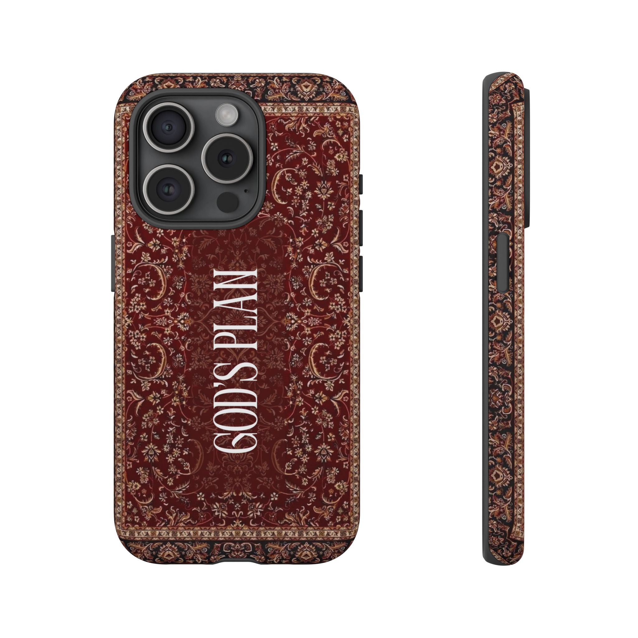 God's Plan — Vintage Tapestry Christian Tough Phone Case | Boho Faith Cover