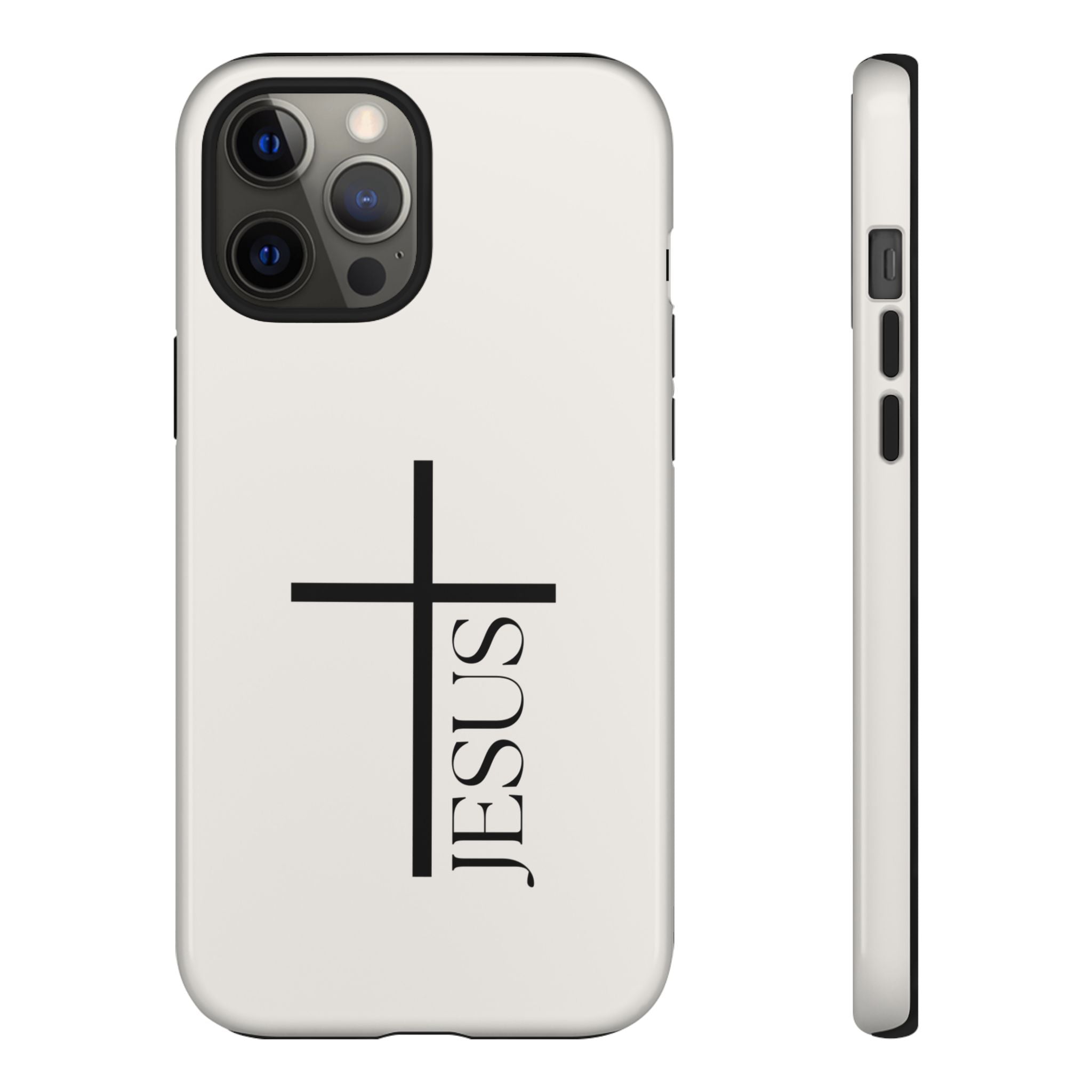 Christian Cross Phone Case - JESUS Vertical Minimalist iPhone Cover