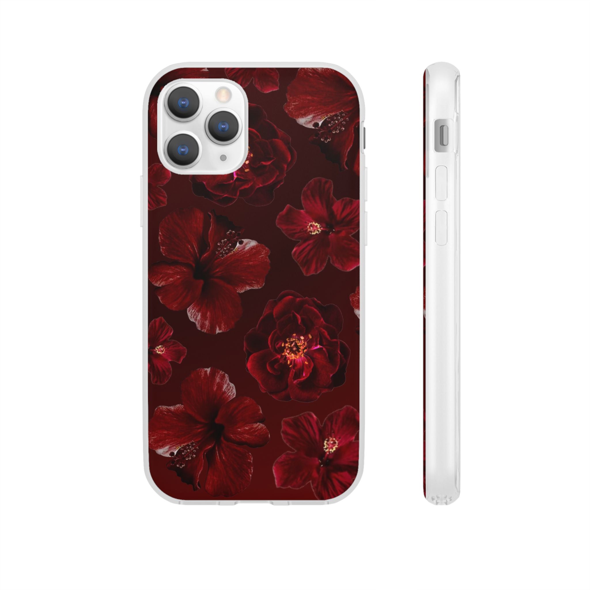 Red Floral Flexi Case — Dark Rose Phone Case