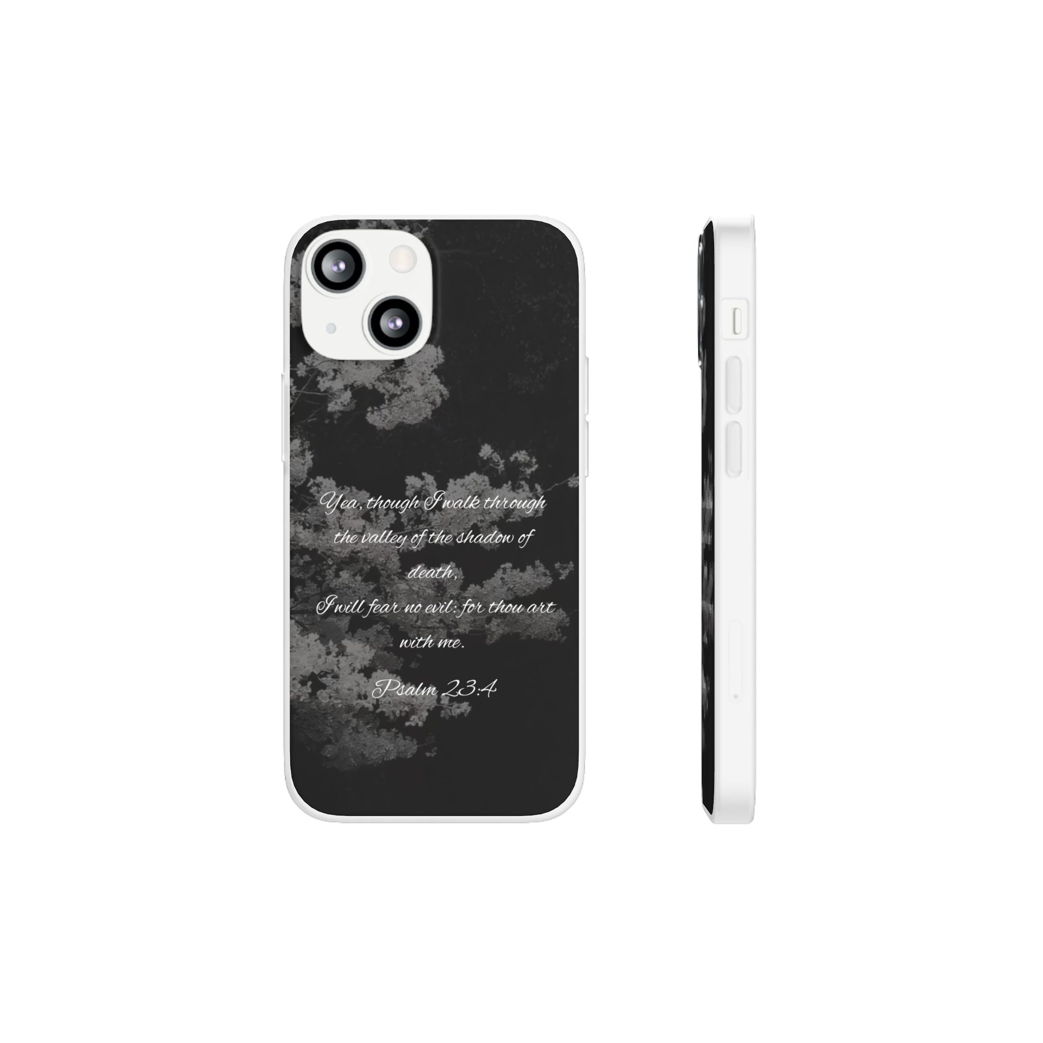 Phone Case — Psalm 23:4 Black Cloudy Faith Design