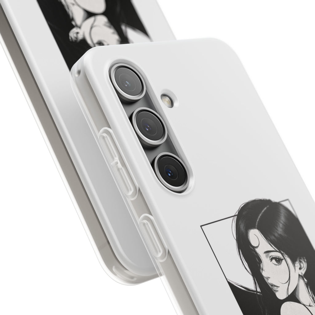 Anime Girl Noir Black Rose Illustration Flexi Case