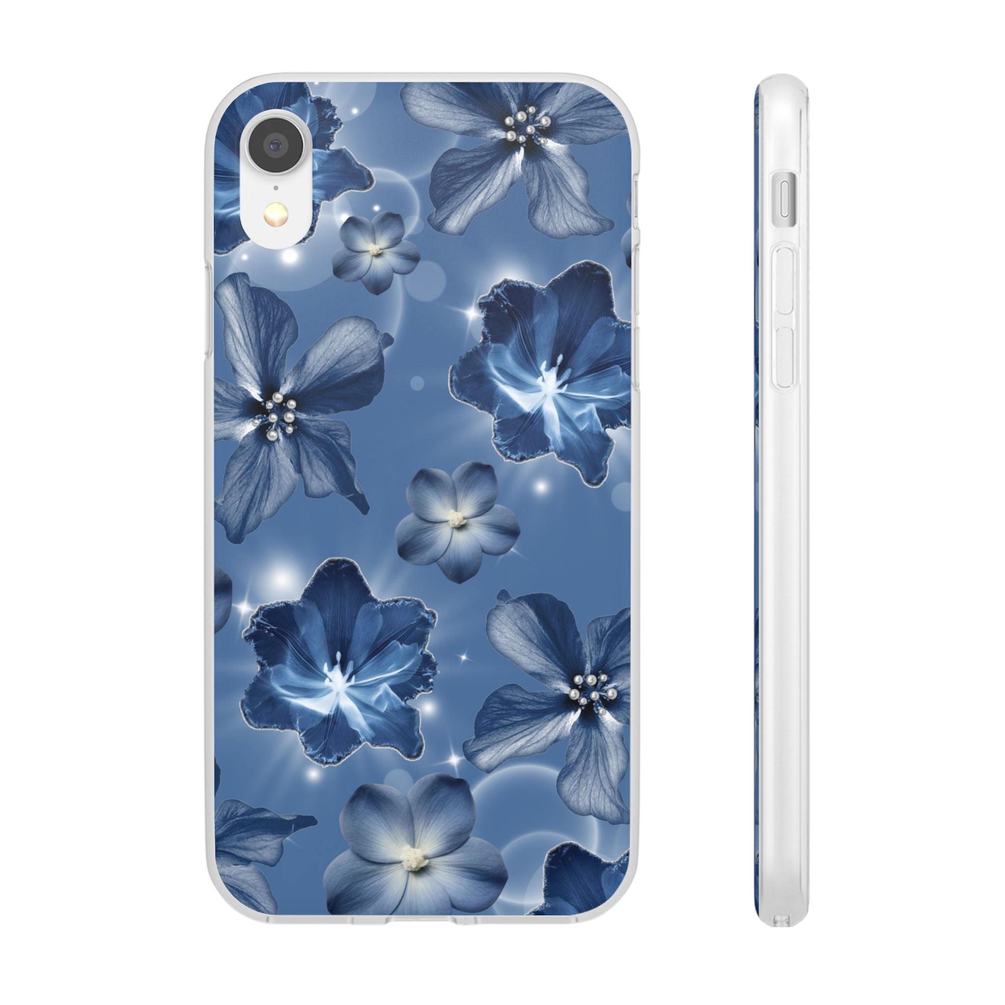 Blue Floral Phone Case — Soft Blue Blossoms Pattern for iPhone