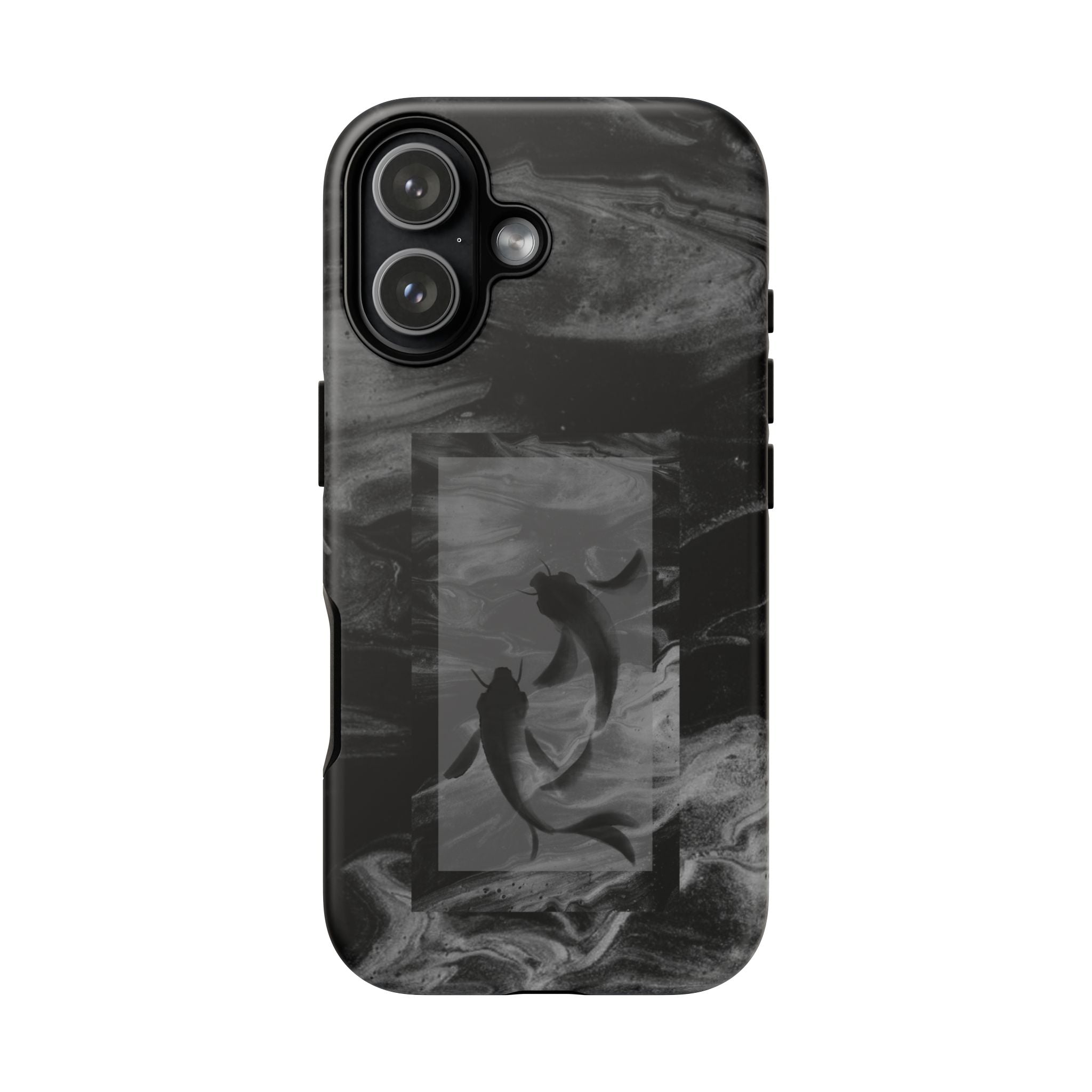 Koi Yin-Yang Marble Phone Case – Black Smoky Art Protection