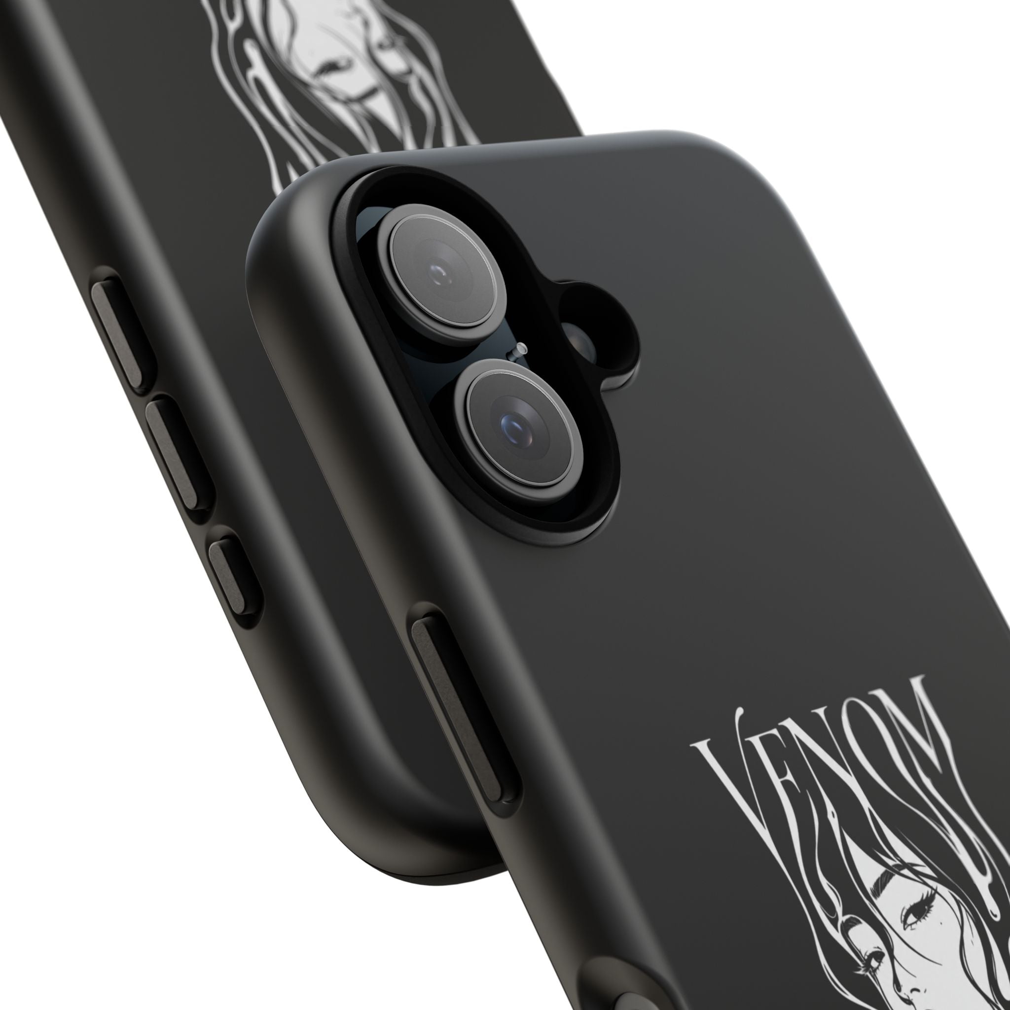 Venom Goth Phone Case — Black Protective Tough Case with Dark Femme Artwork