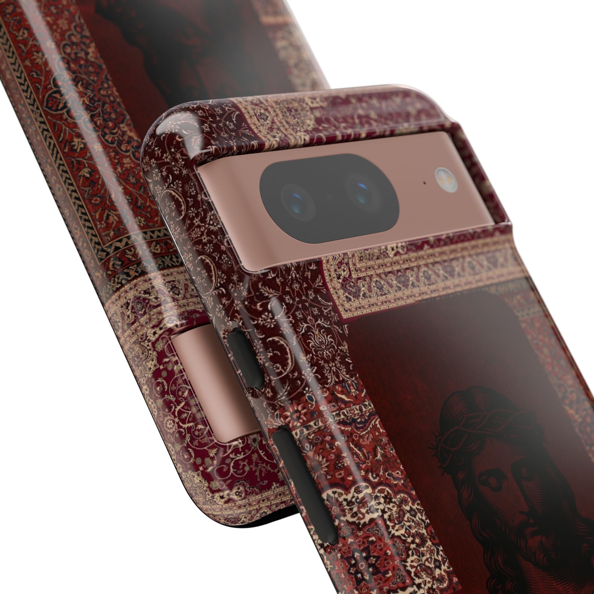 Religious Vintage Rug Phone Case — Jesus Portrait Tough Case