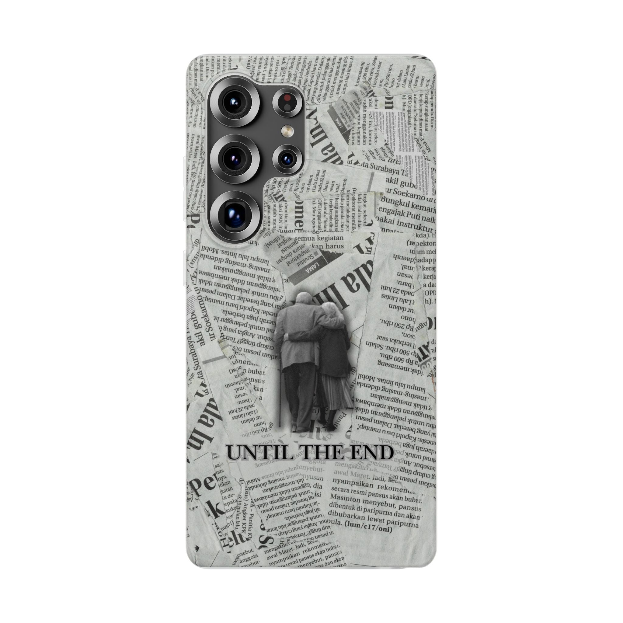 Newspaper Collage 'Until The End' Phone Case - Romantic Vintage iPhone Cover