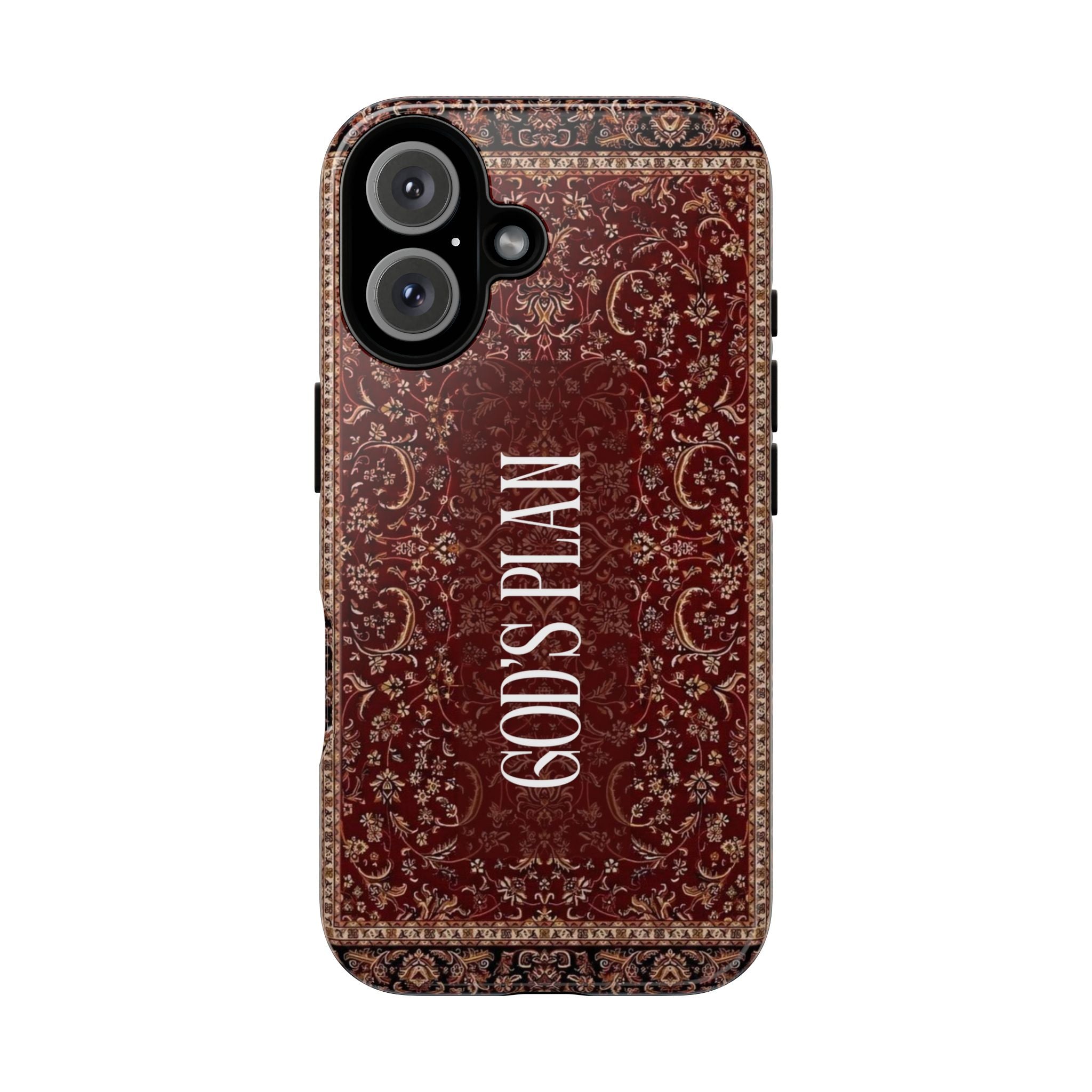 God's Plan — Vintage Tapestry Christian Tough Phone Case | Boho Faith Cover