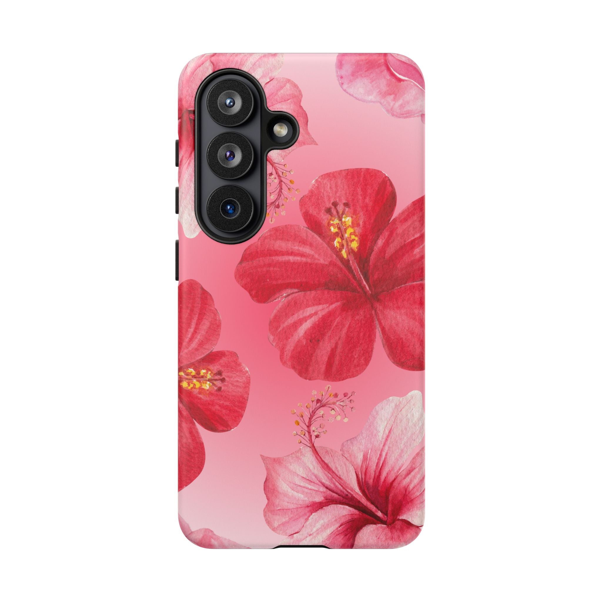 Hibiscus Pink Tough Phone Case — Floral Tropical Protective Cover