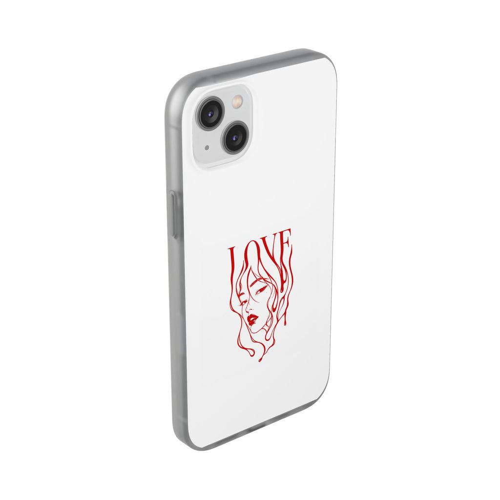Red Line Art 'LOVE'  Face Design - Flexi Case