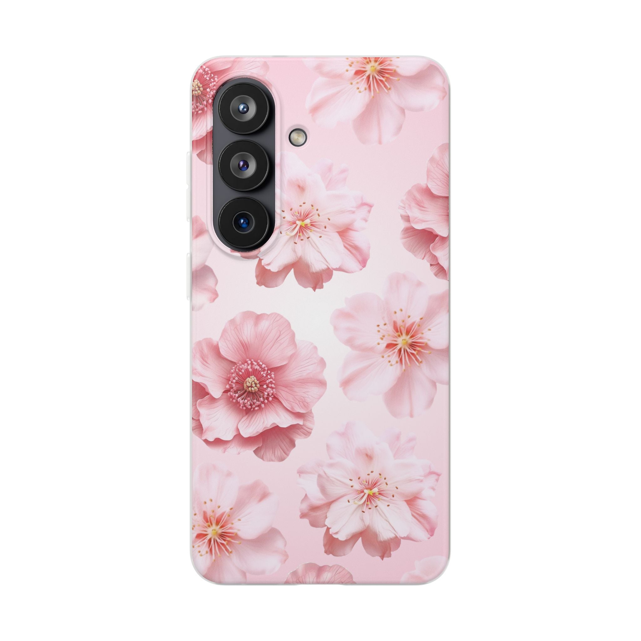 Pink Cherry Blossom Phone Case — Floral Slim Flexi Case for iPhone