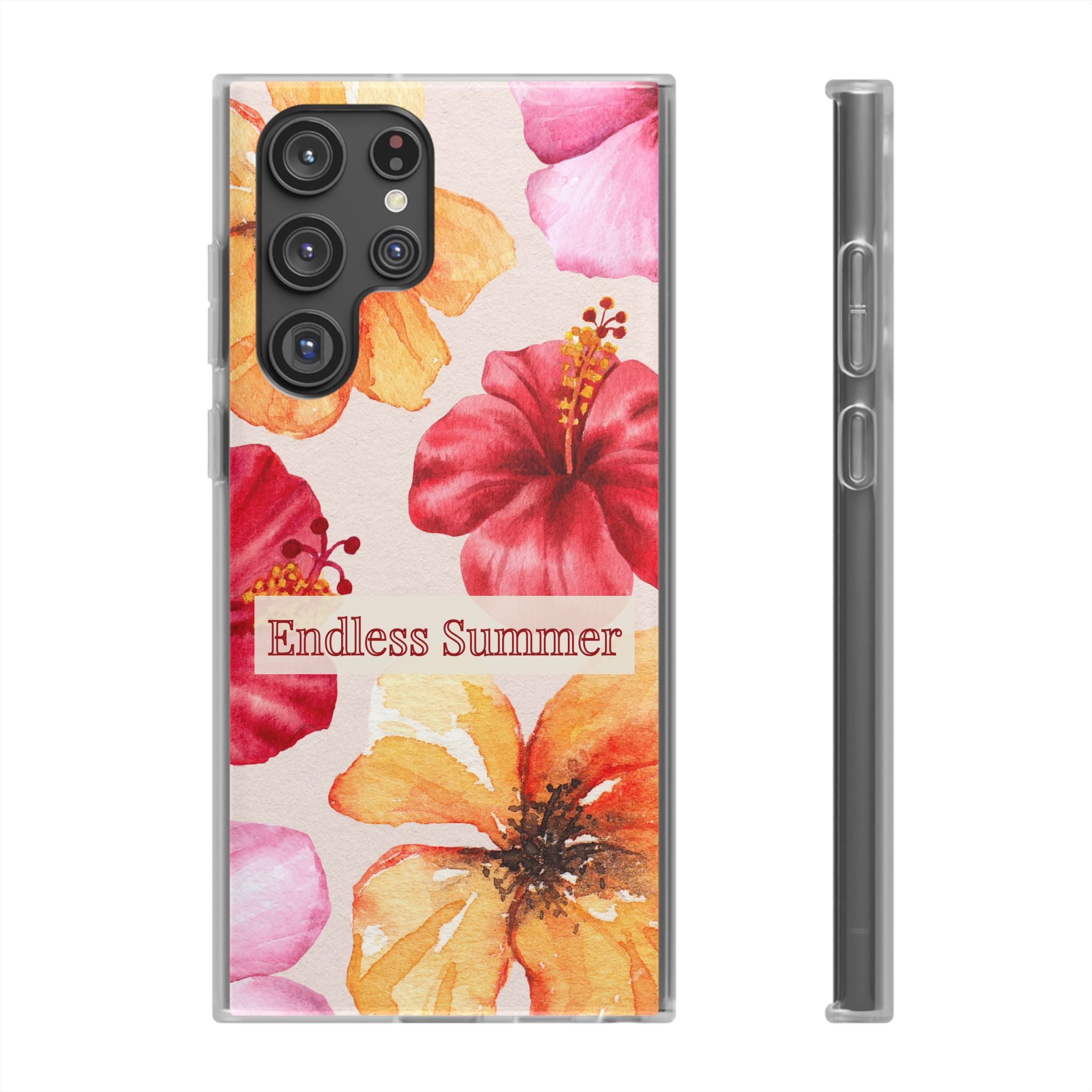 Phone Case - 'Endless Summer' Floral Watercolor Protective Flexi Case