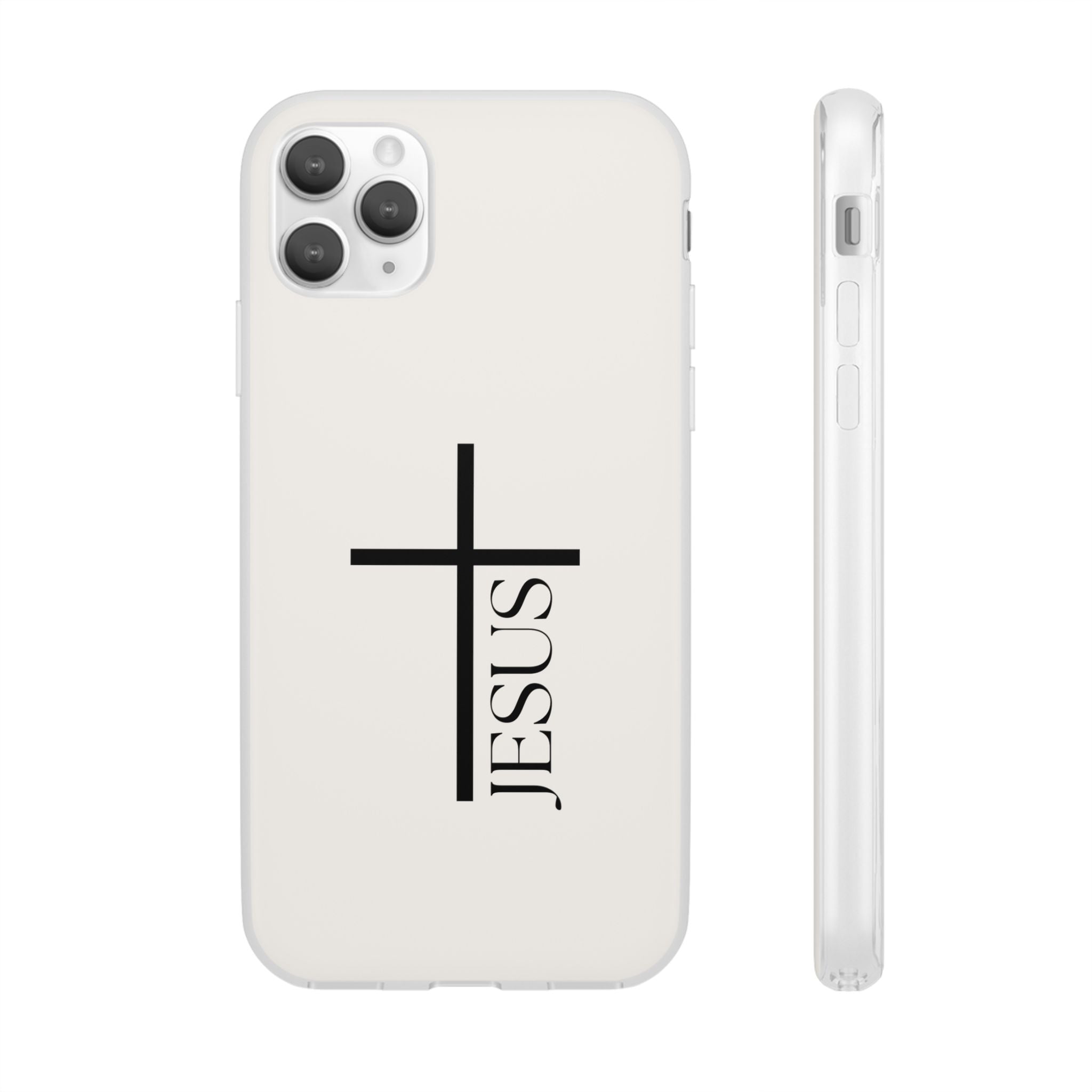 Christian Cross Phone Case - JESUS Vertical Minimalist iPhone Cover