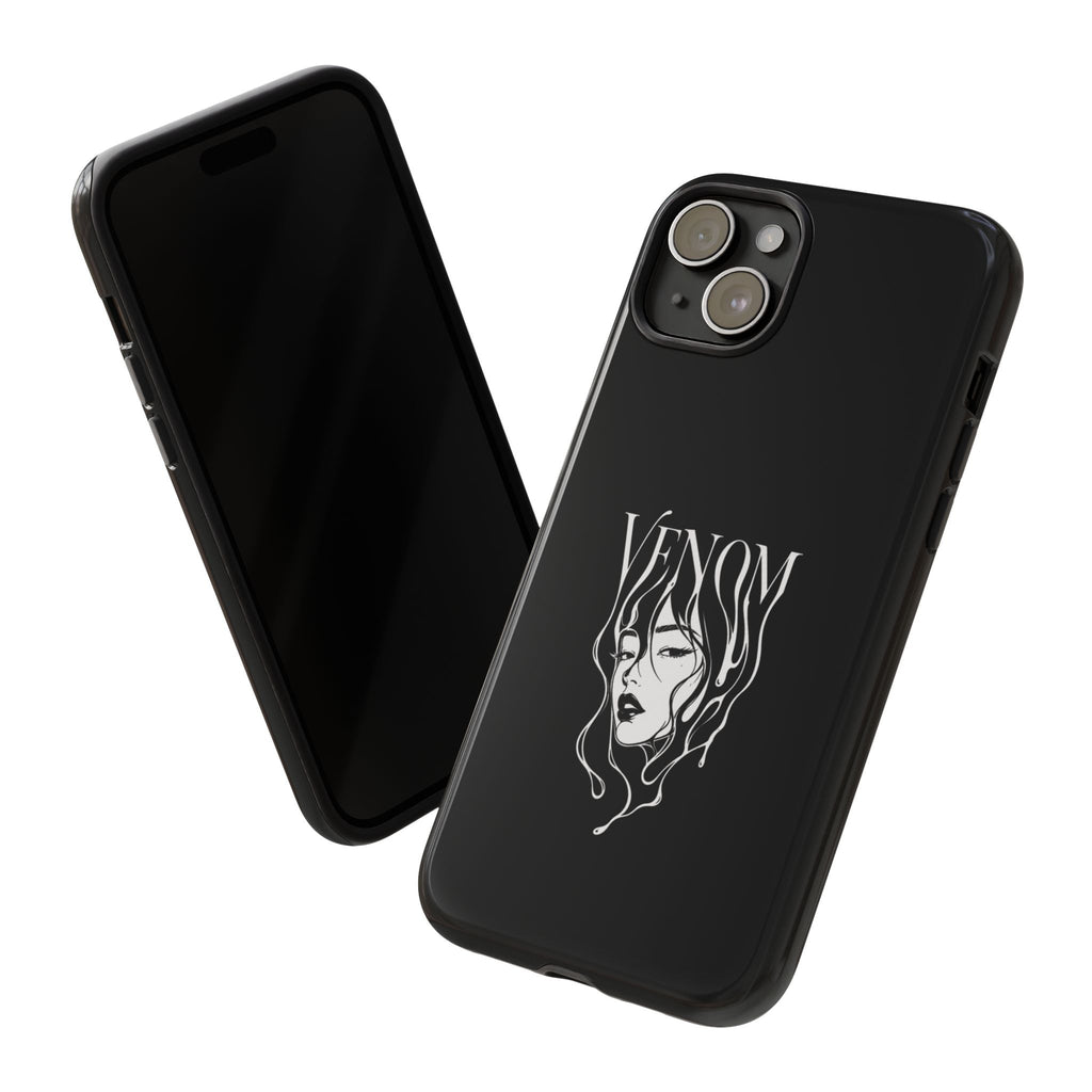 Venom Goth Phone Case — Black Protective Tough Case with Dark Femme Artwork