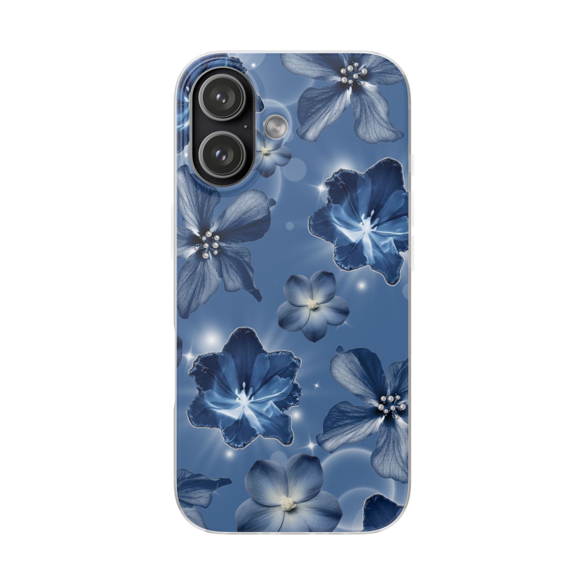 Blue Floral Phone Case — Soft Blue Blossoms Pattern for iPhone