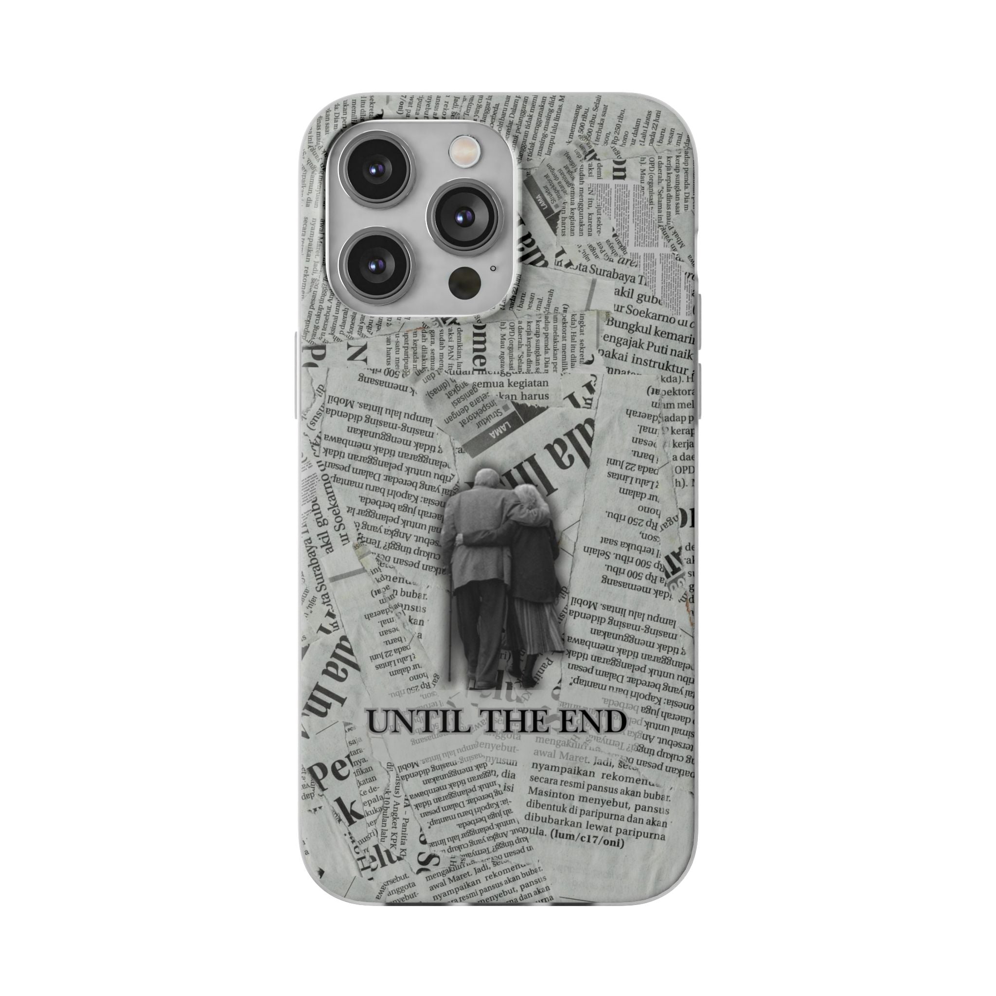 Newspaper Collage 'Until The End' Phone Case - Romantic Vintage iPhone Cover