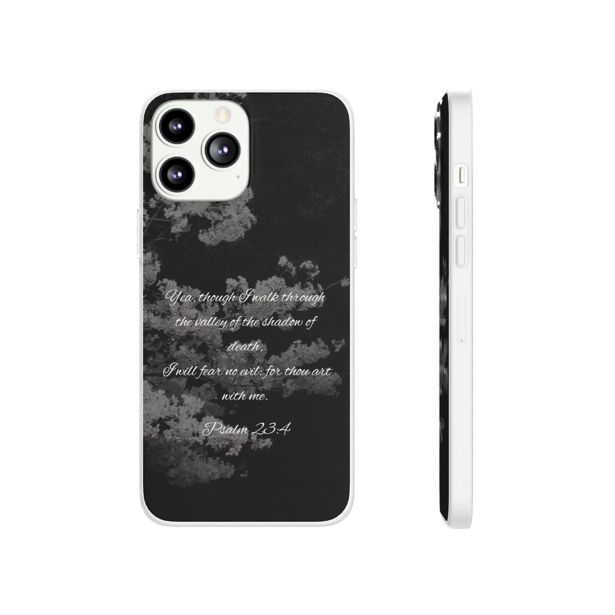 Phone Case — Psalm 23:4 Black Cloudy Faith Design