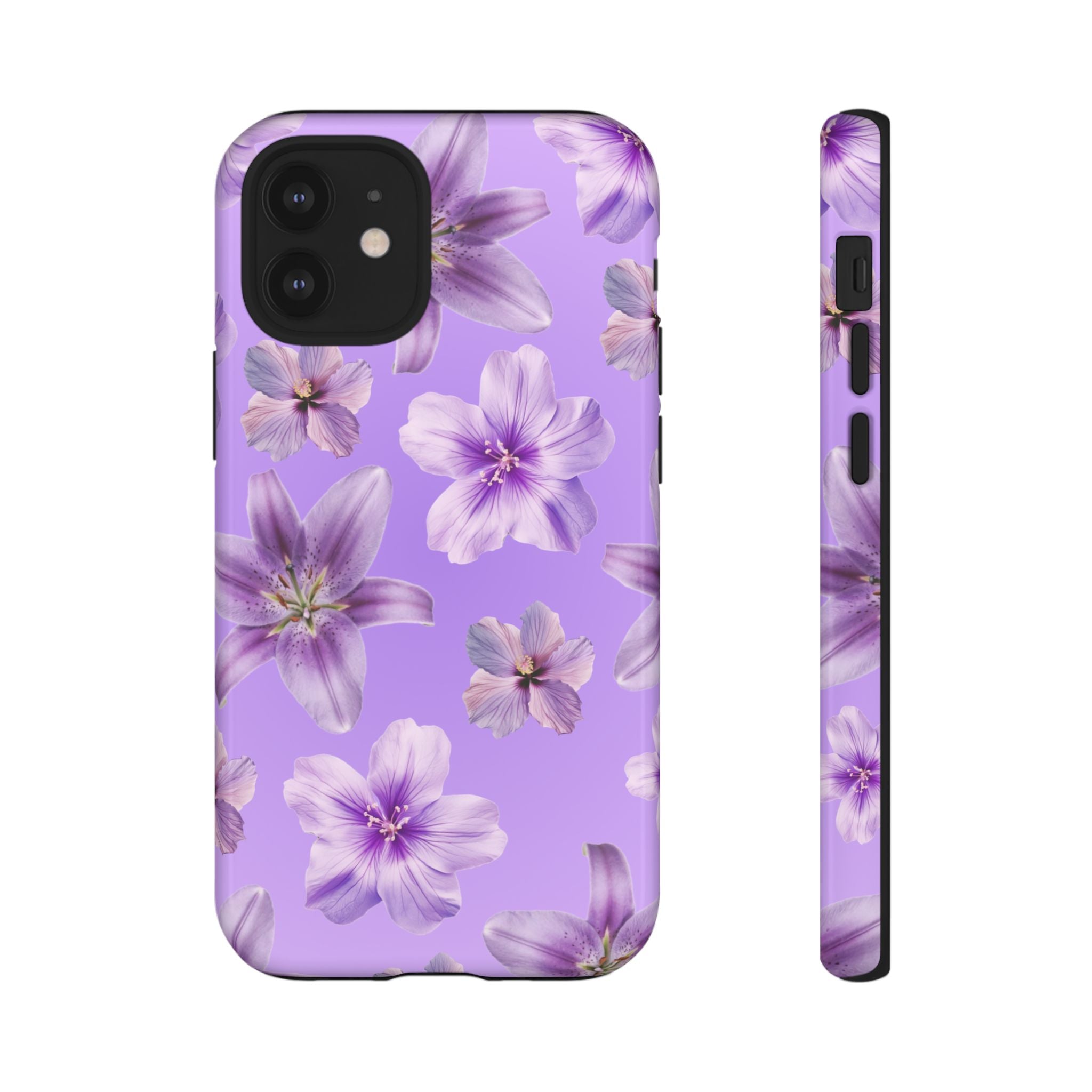 Floral Lavender Tough Phone Case – Purple Blossom Protective Cover