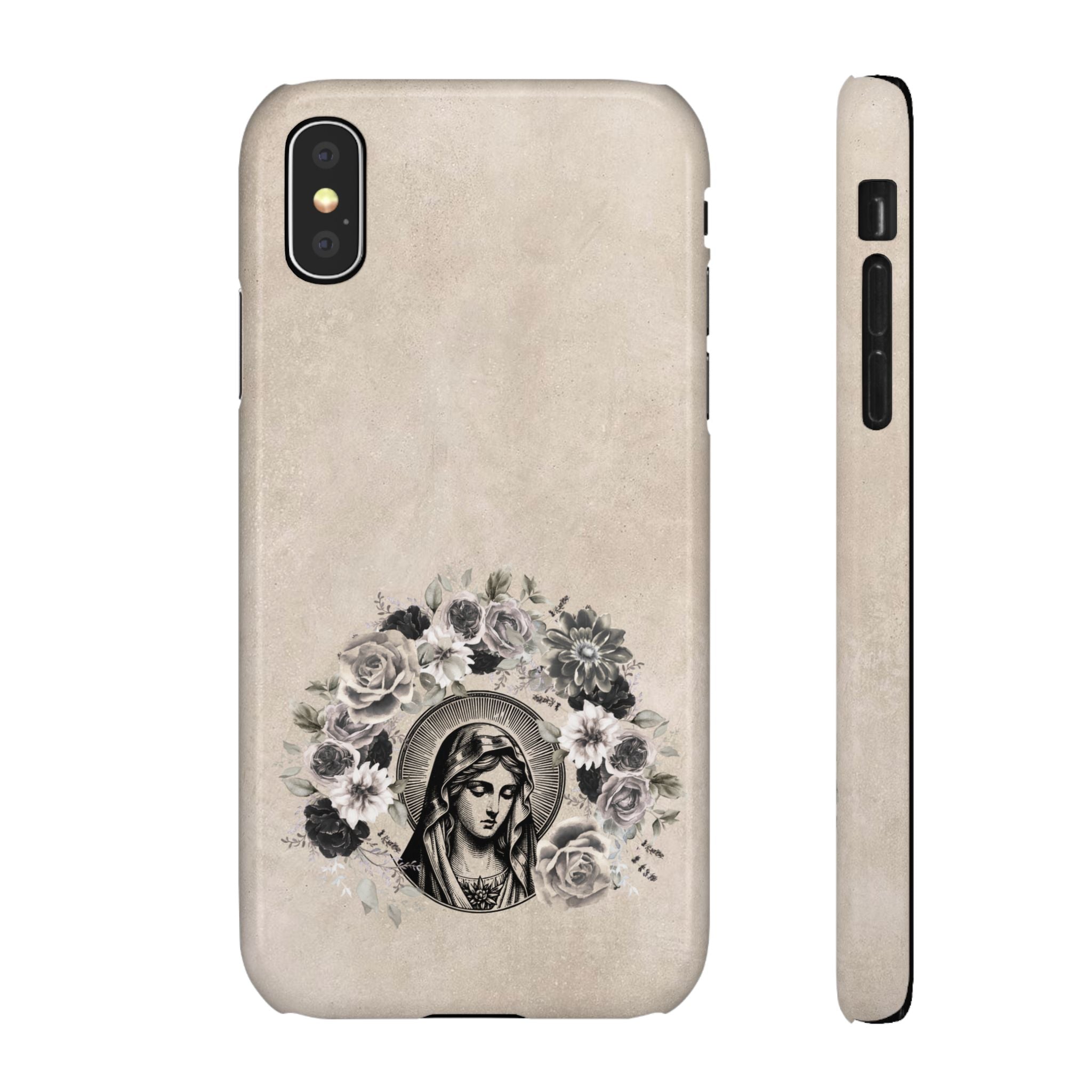 Vintage Madonna Floral Phone Case — Religious iPhone Snap Case
