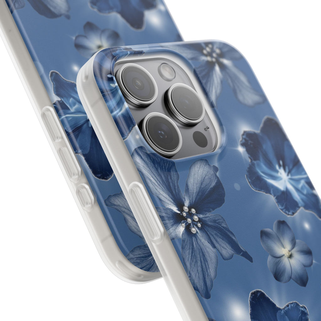Blue Floral Phone Case — Soft Blue Blossoms Pattern for iPhone