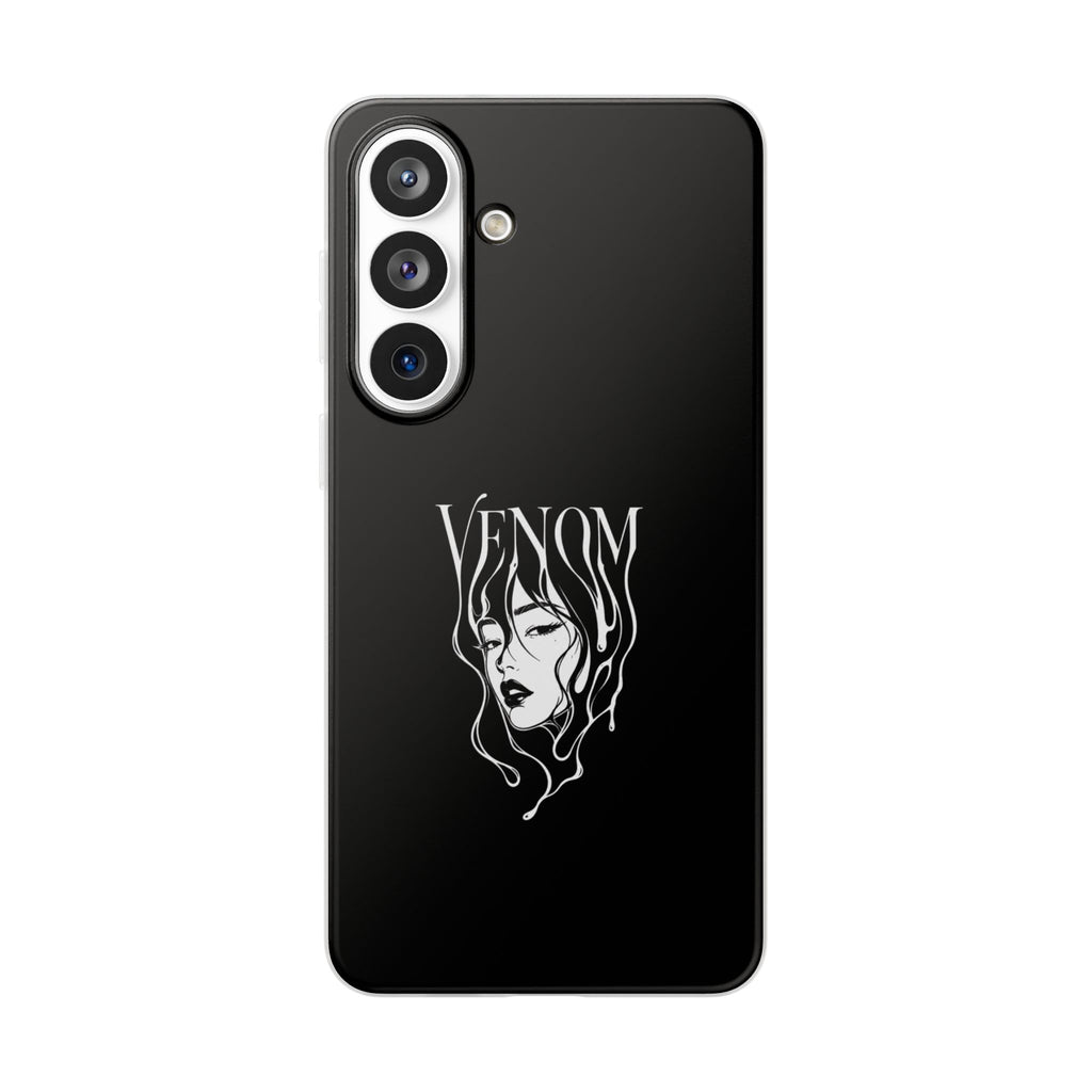 Venom Goth Phone Case — Black Protective Flexible Phone Case with Dark Femme Artwork