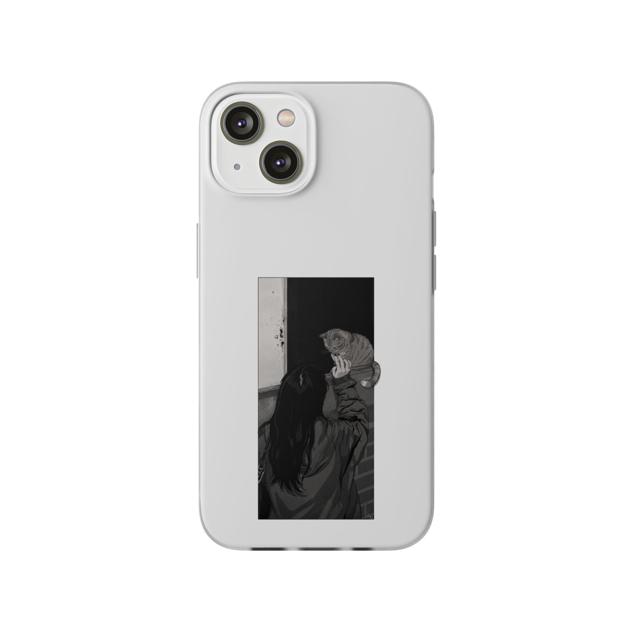Black & White Cat Window Art Flexi Case