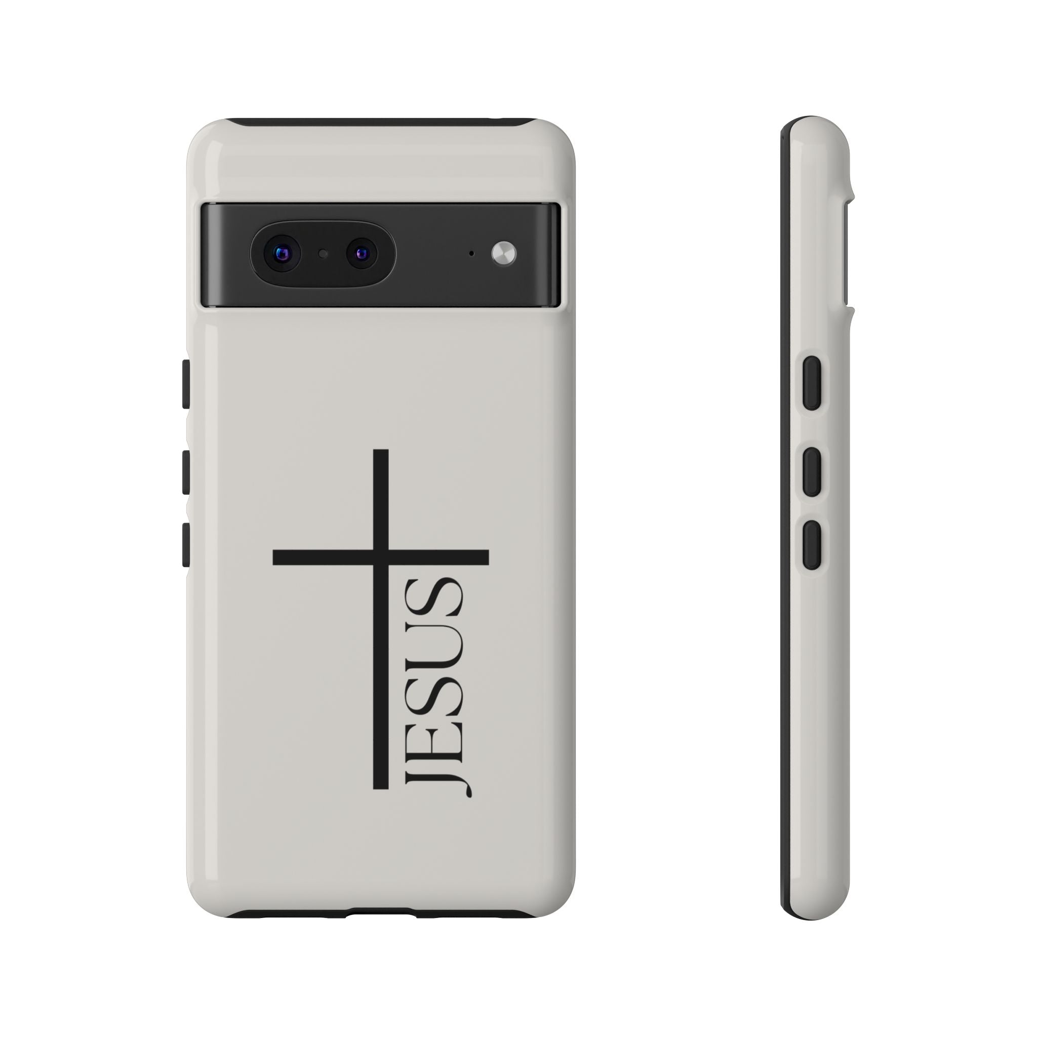 Christian Cross Phone Case - JESUS Vertical Minimalist iPhone Cover
