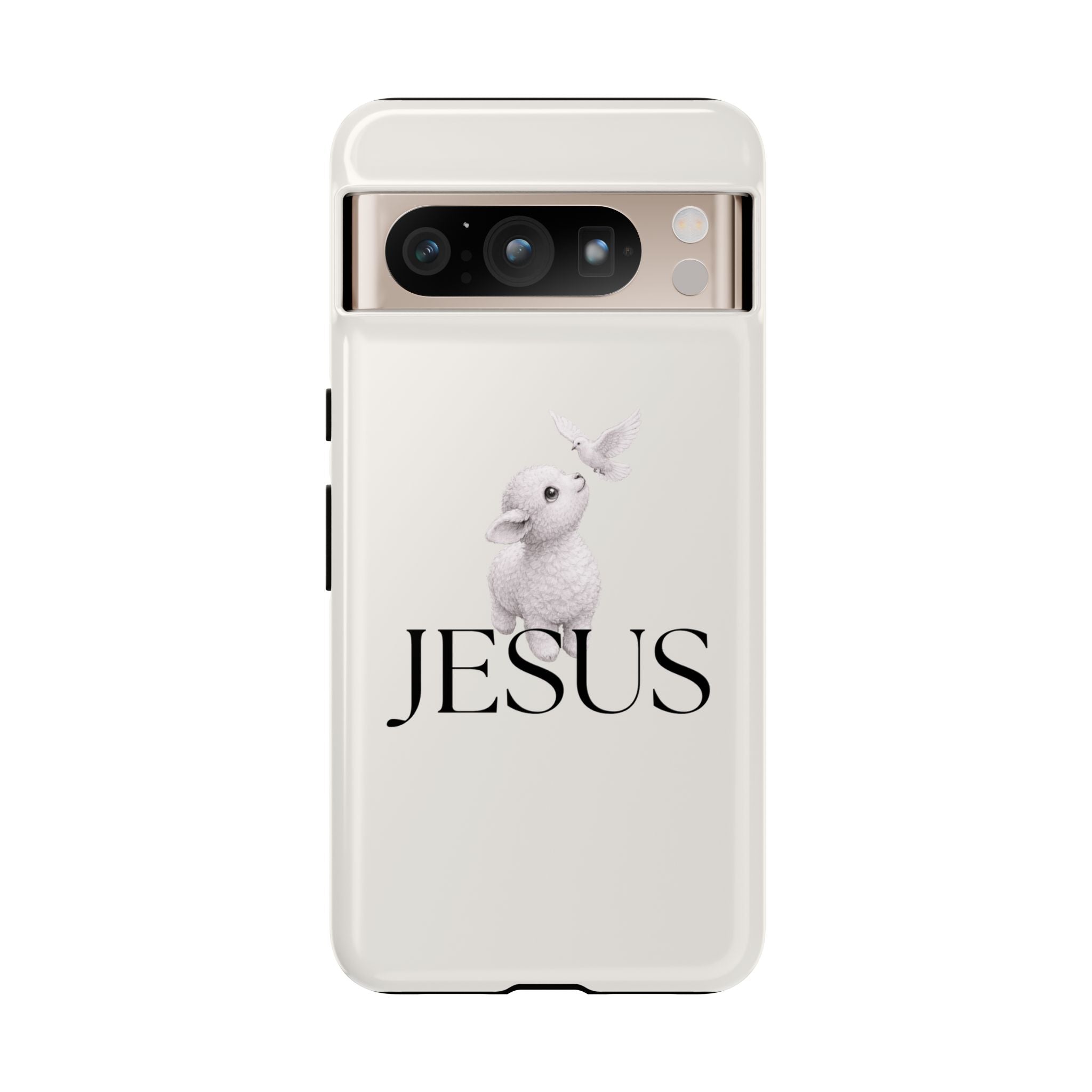 Jesus Lamb Phone Case - Christian Faith iPhone Case with Dove Design
