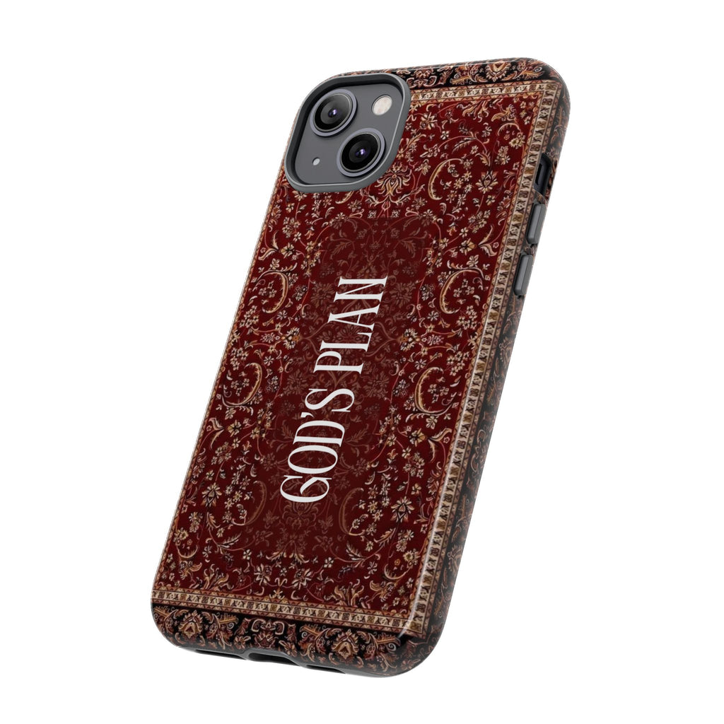 God's Plan — Vintage Tapestry Christian Tough Phone Case | Boho Faith Cover