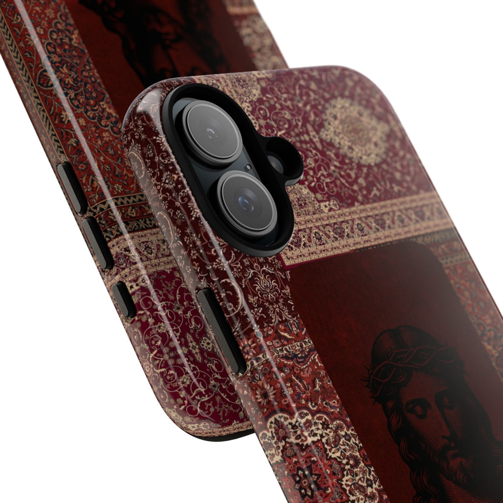 Religious Vintage Rug Phone Case — Jesus Portrait Tough Case