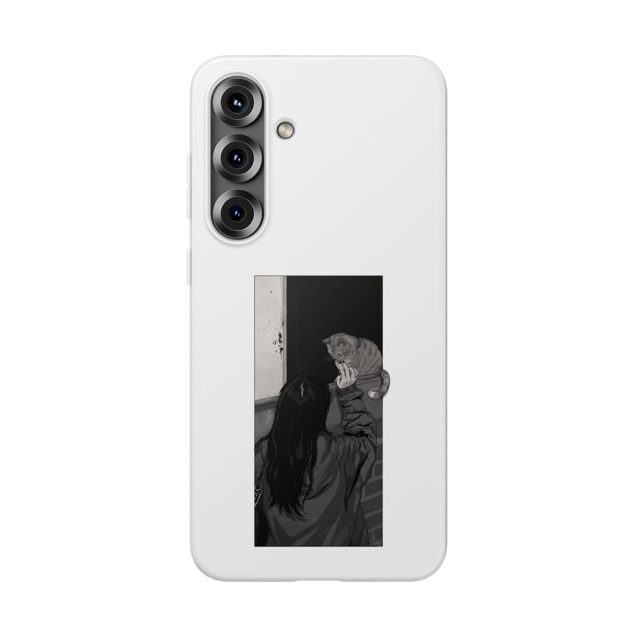 Black & White Cat Window Art Flexi Case