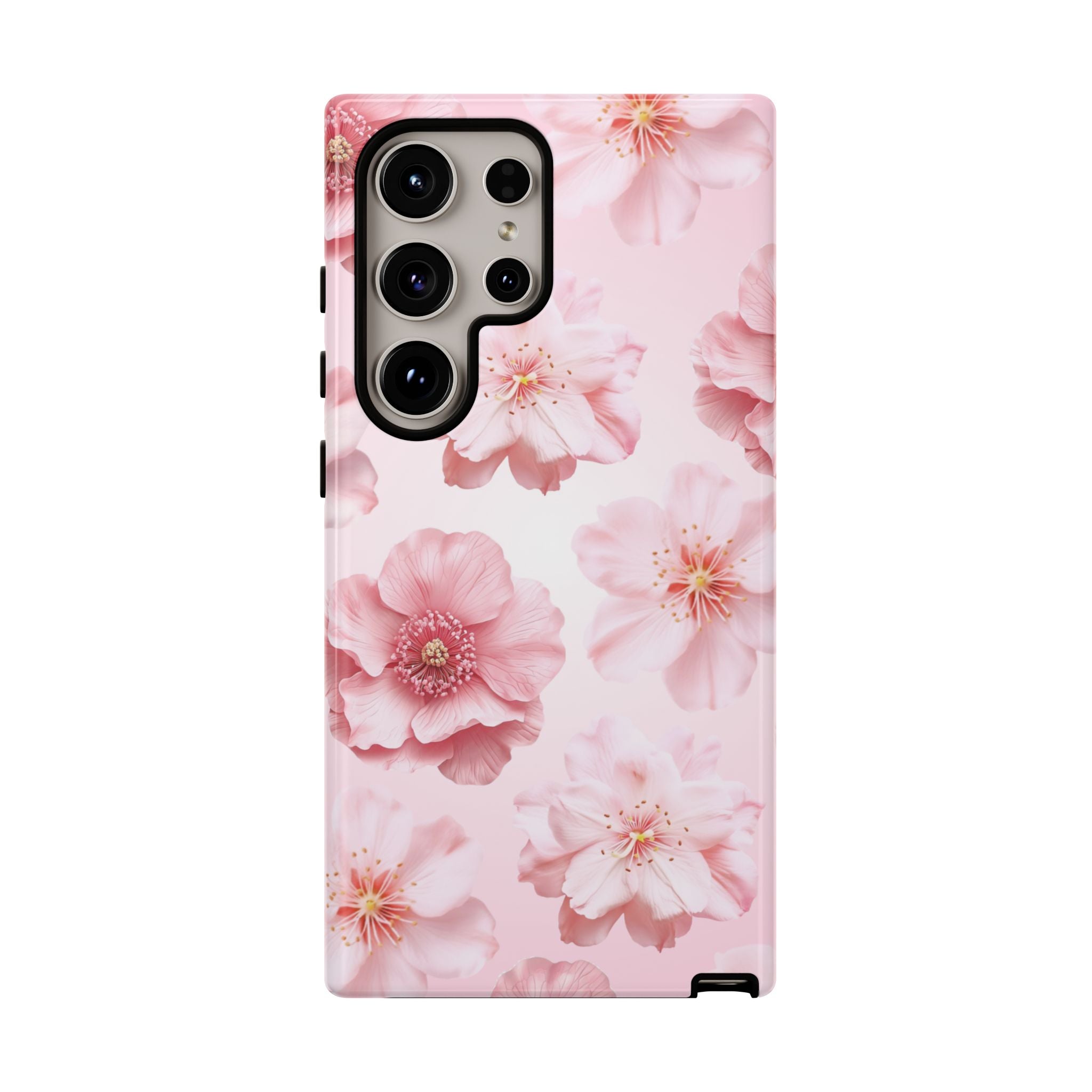 Pink Floral Tough Phone Case — Protective Sakura Blossom Design