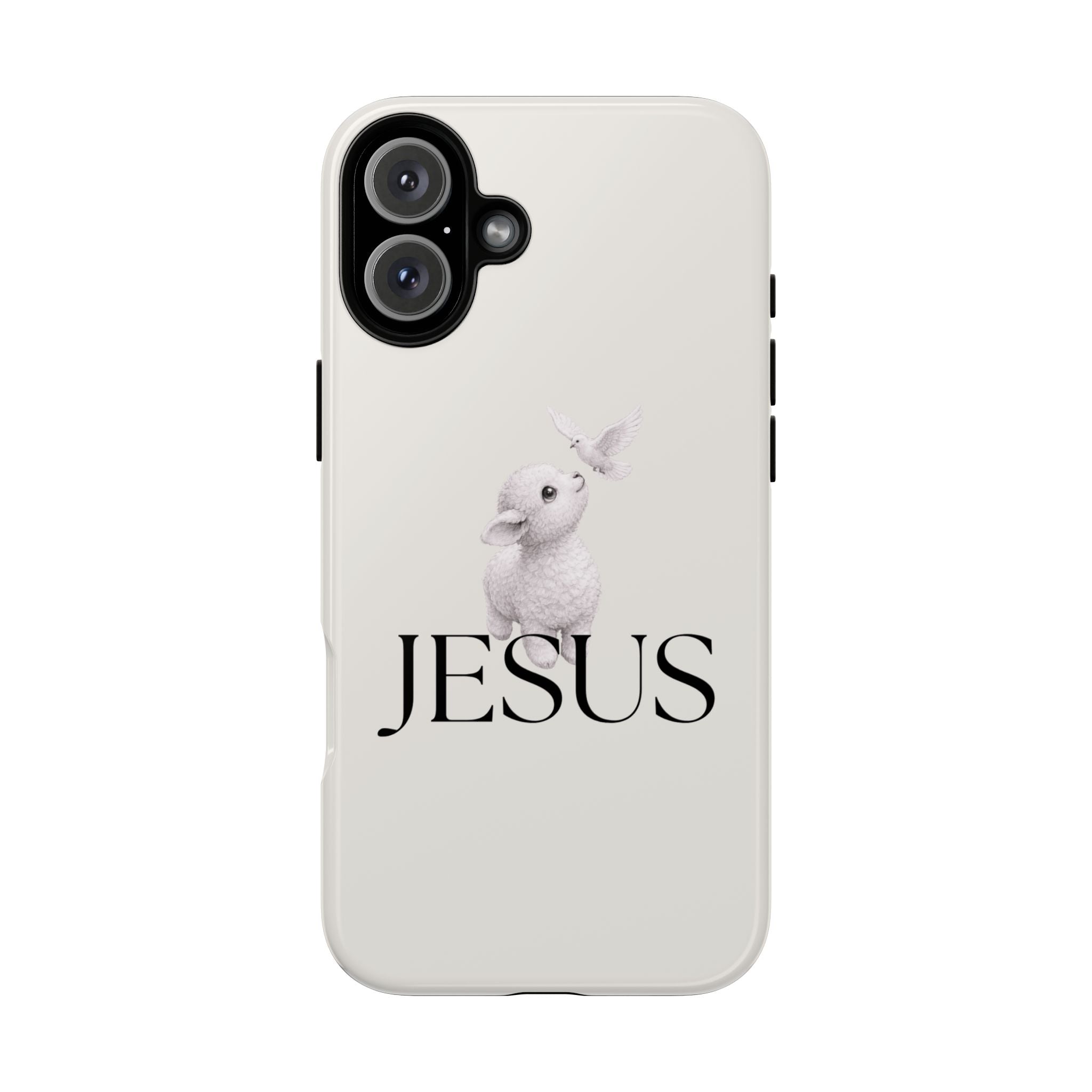 Jesus Lamb Phone Case - Christian Faith iPhone Case with Dove Design