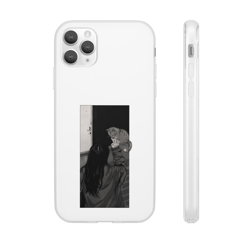 Black & White Cat Window Art Flexi Case