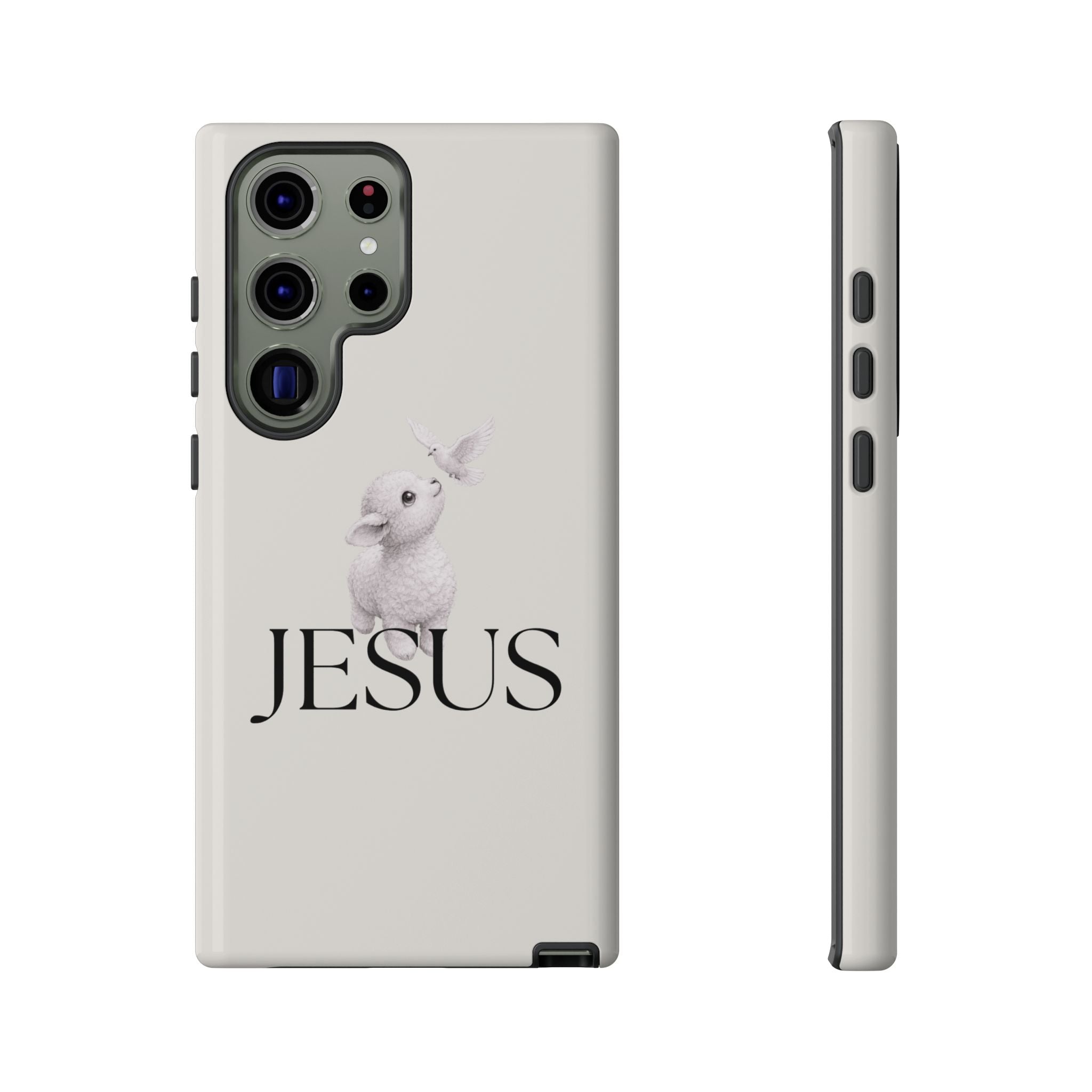 Jesus Lamb Phone Case - Christian Faith iPhone Case with Dove Design