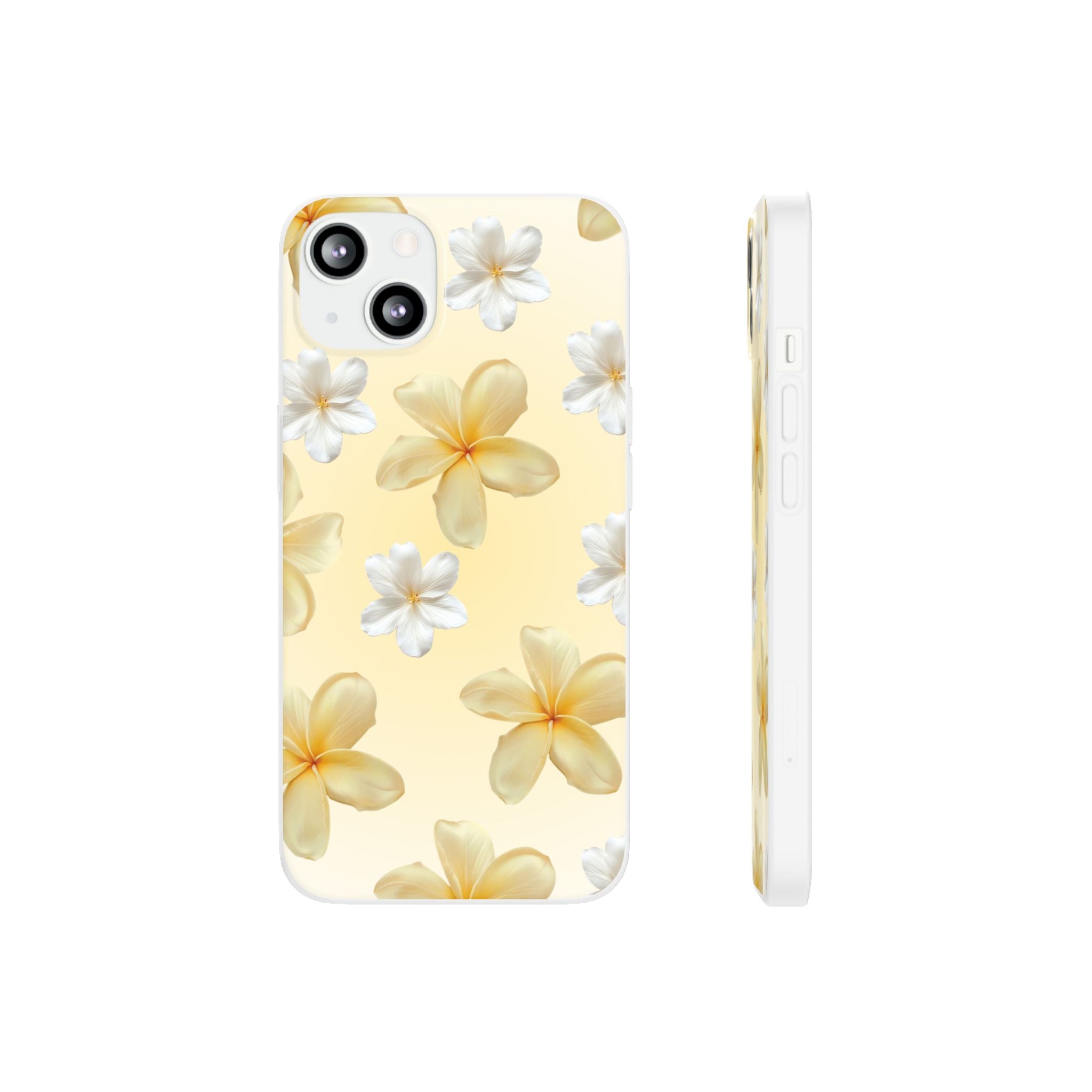 Plumeria Floral Phone Case — Yellow Tropical Flower Protective Case