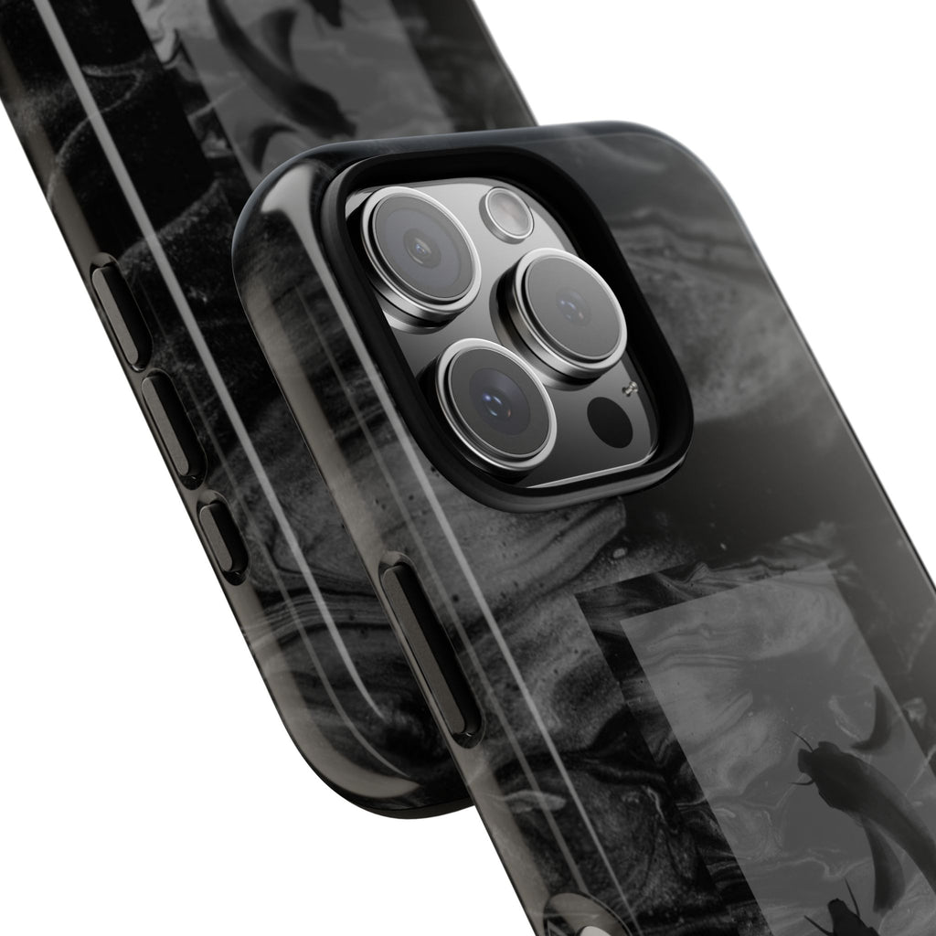 Koi Yin-Yang Marble Phone Case – Black Smoky Art Protection