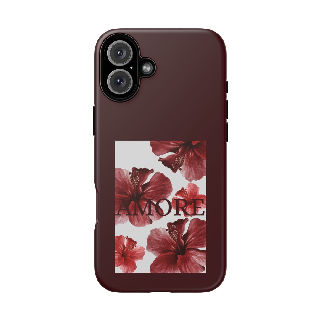 Amore Floral Phone Case — Burgundy Tough Protective Cover