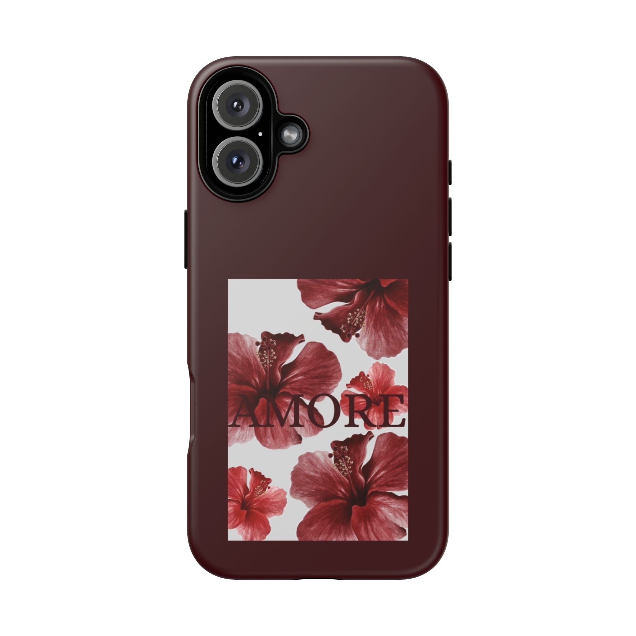 Amore Floral Phone Case — Burgundy Tough Protective Cover