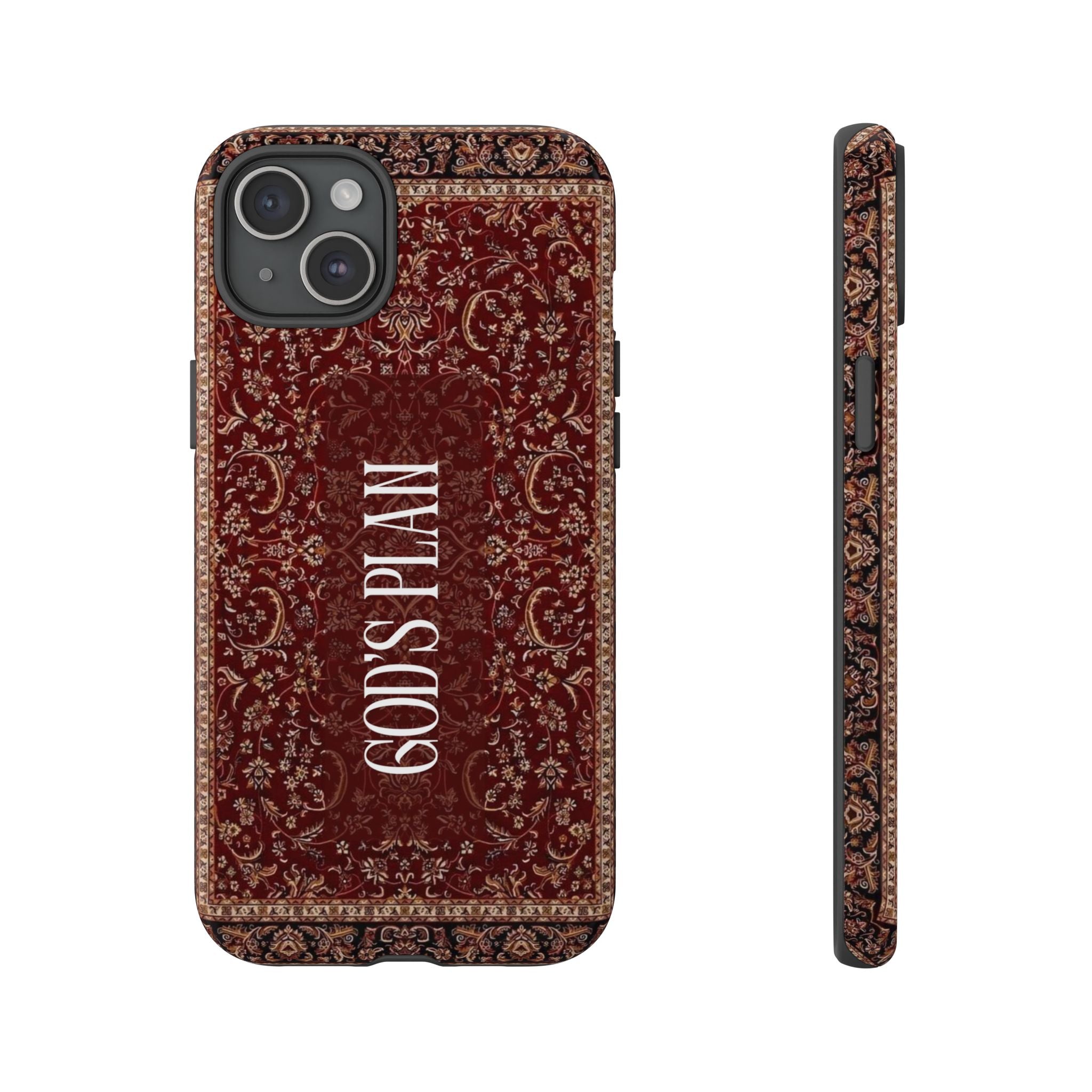 God's Plan — Vintage Tapestry Christian Tough Phone Case | Boho Faith Cover