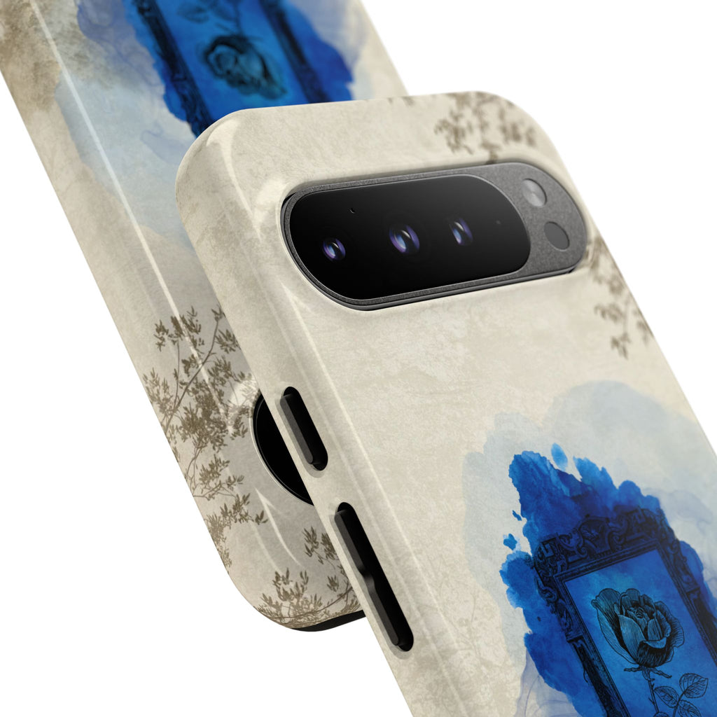 Vintage Blue Rose Phone Case – "Lost in Time" Protective Cover