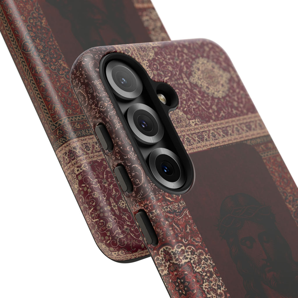 Religious Vintage Rug Phone Case — Jesus Portrait Tough Case