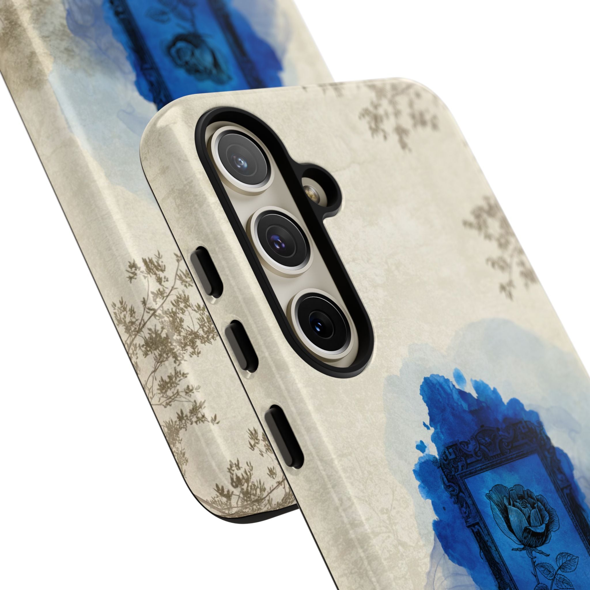 Vintage Blue Rose Phone Case – "Lost in Time" Protective Cover