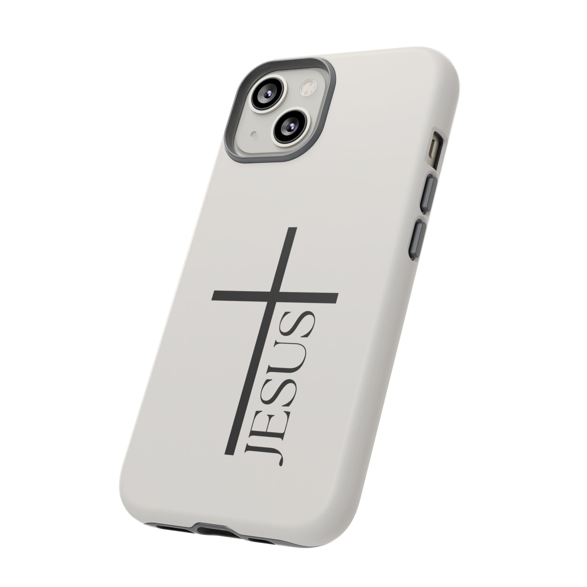 Christian Cross Phone Case - JESUS Vertical Minimalist iPhone Cover